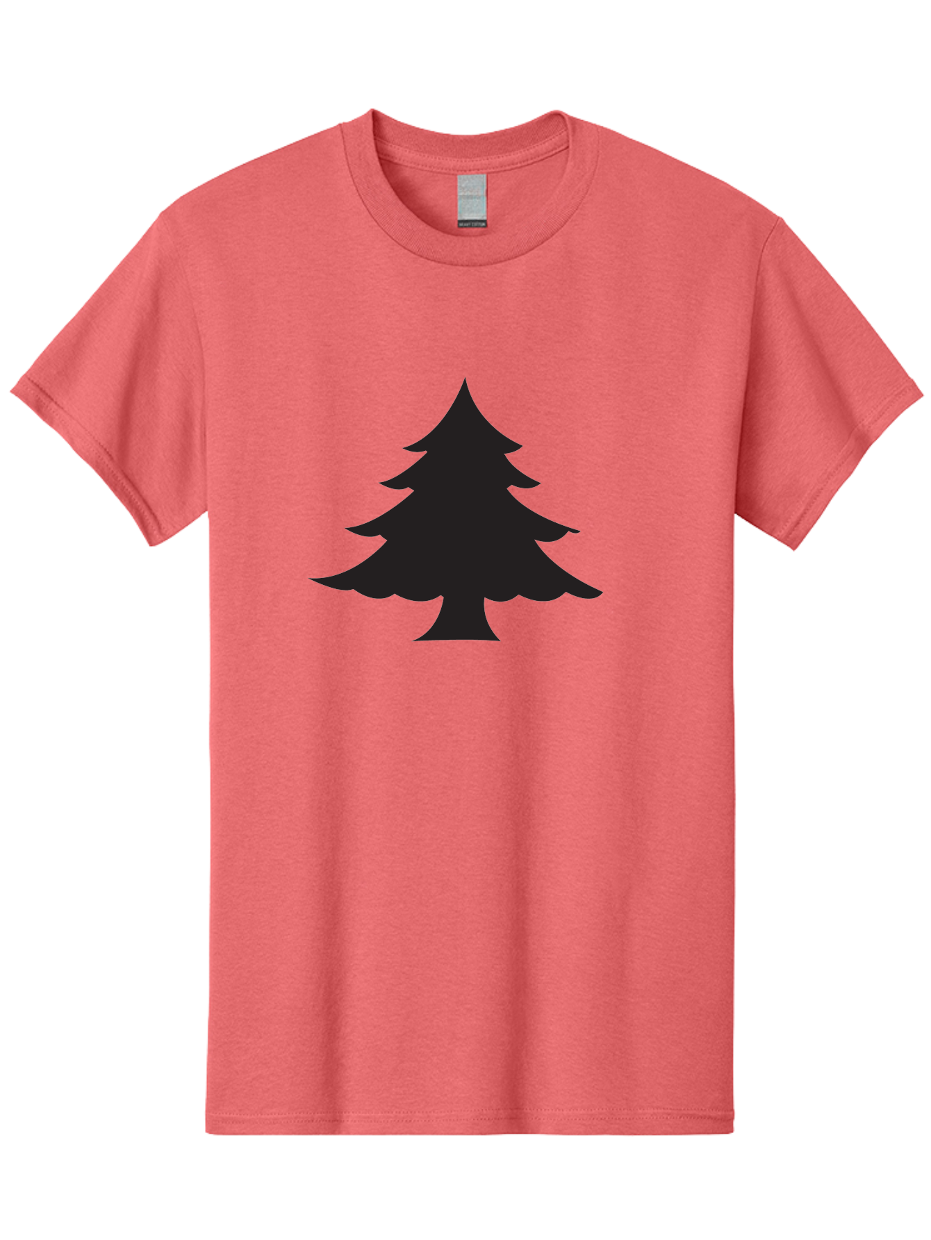 Christmas-Tree-2 Men'S Graphic Tee, 100% Cotton, Comfortable Casual Summer Wear, Machine Washable, Evergreen Tree, Pine Tree Silhouette, Simple Graphics, Minimalist Design, Nature Icon, Outdoor Symbol, Forest Representation, Tree Illustration Aac589 3