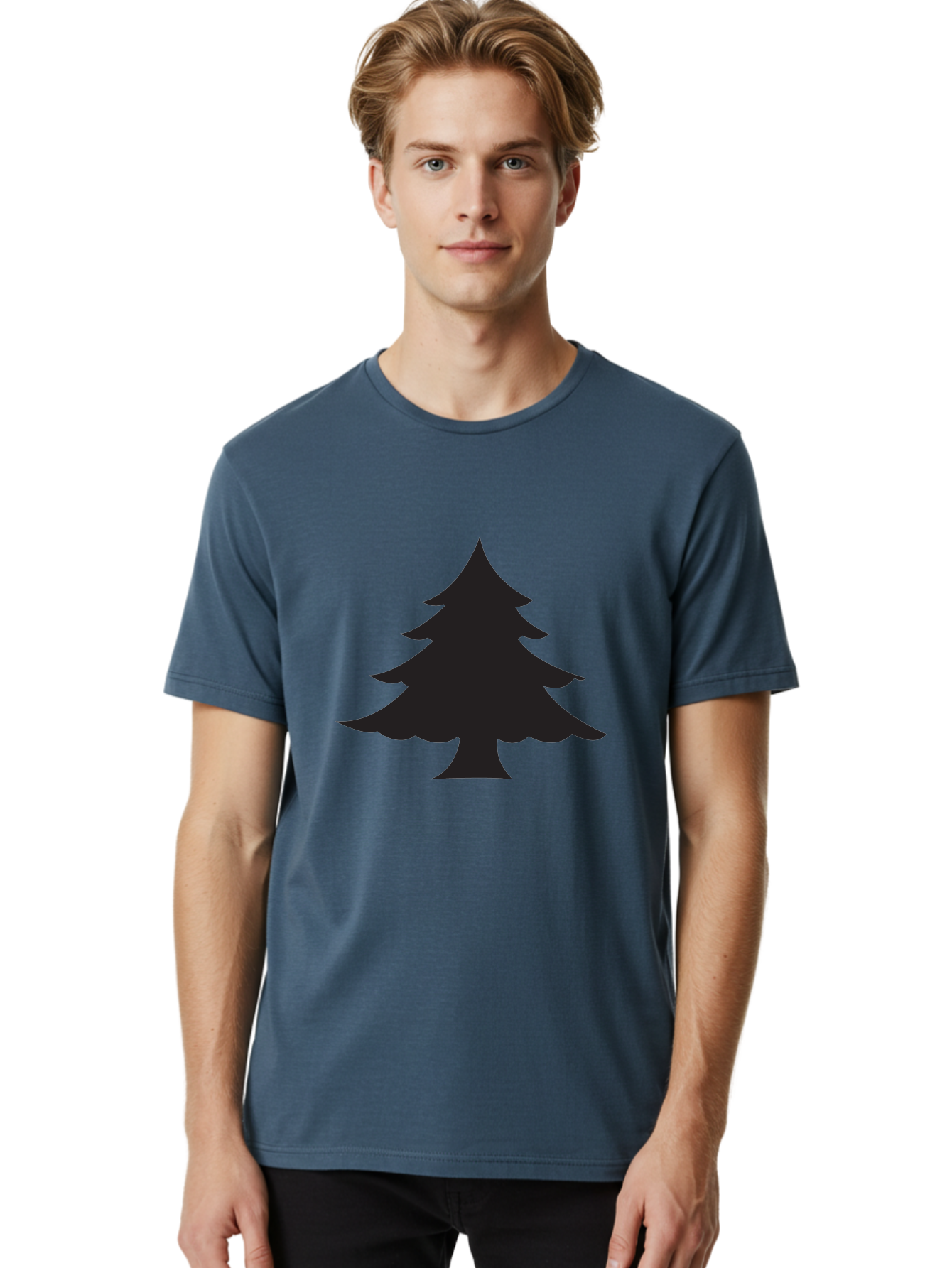 Christmas-Tree-2 Men'S Graphic Tee, 100% Cotton, Comfortable Casual Summer Wear, Machine Washable, Evergreen Tree, Pine Tree Silhouette, Simple Graphics, Minimalist Design, Nature Icon, Outdoor Symbol, Forest Representation, Tree Illustration Aac589 22