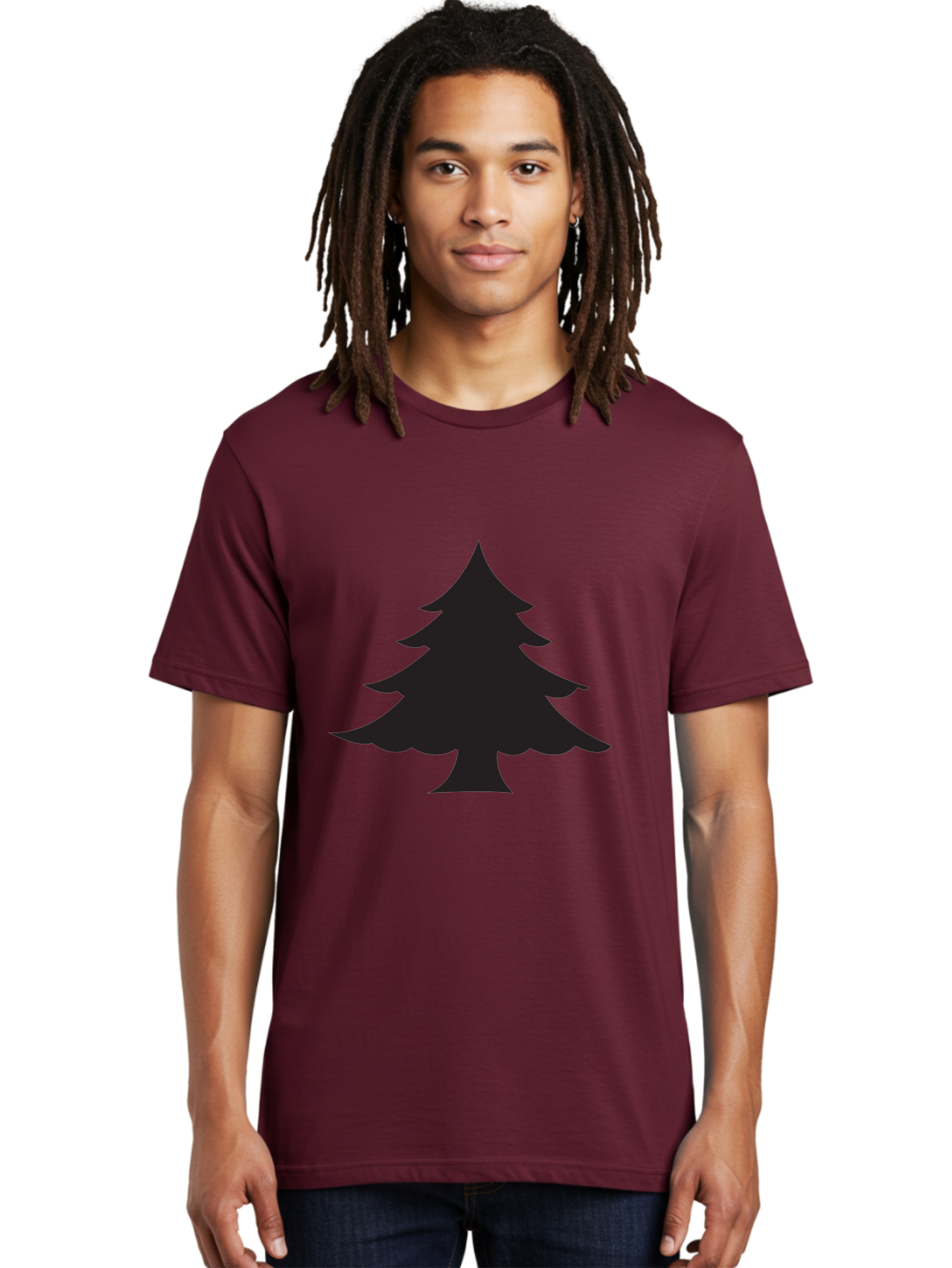 Christmas-Tree-2 Men'S Graphic Tee, 100% Cotton, Comfortable Casual Summer Wear, Machine Washable, Evergreen Tree, Pine Tree Silhouette, Simple Graphics, Minimalist Design, Nature Icon, Outdoor Symbol, Forest Representation, Tree Illustration Aac589 16