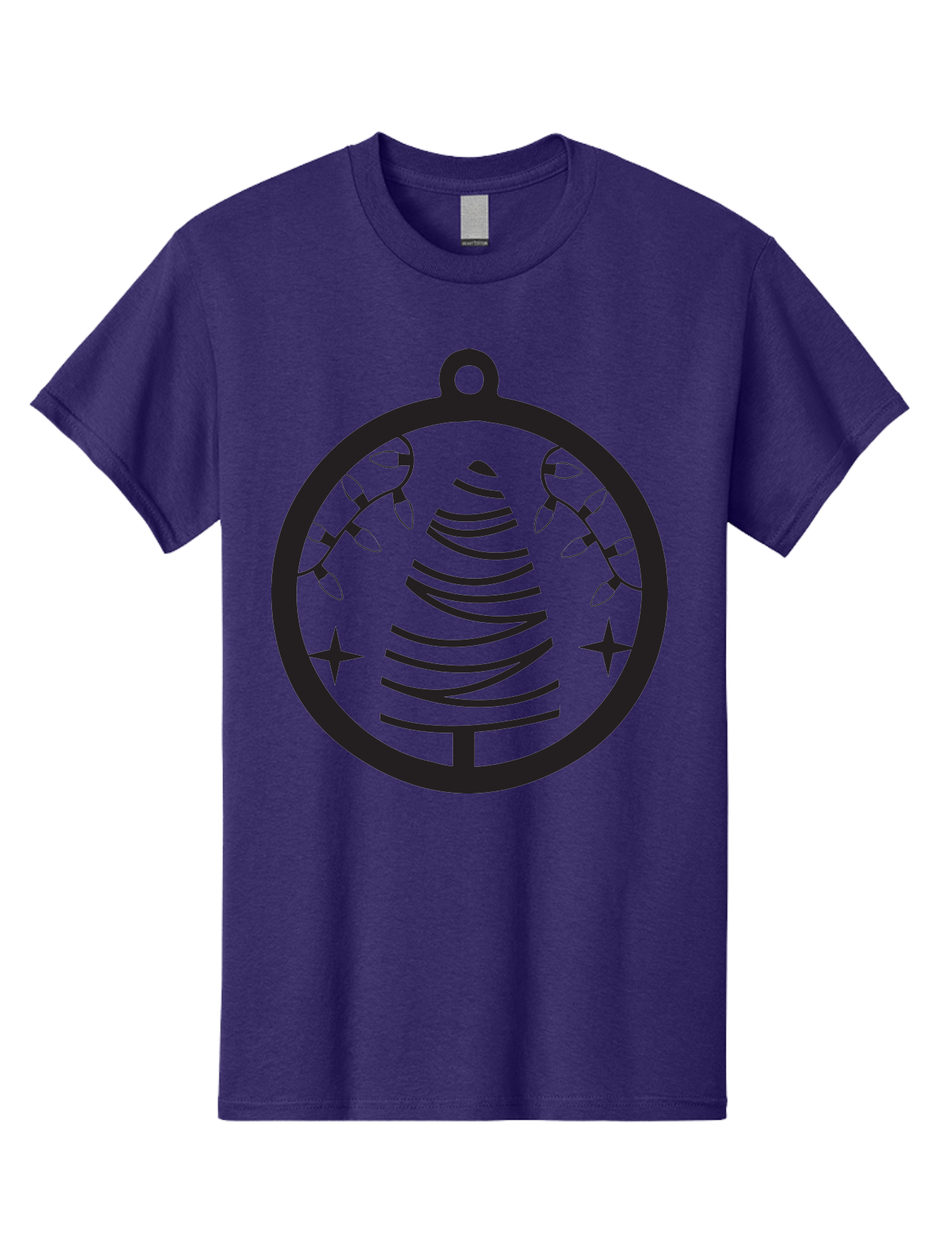 Christmas-Tree-Ornament-1 Men'S Graphic Tee, 100% Cotton, Comfortable Casual Summer Wear, Machine Washable, Christmas Tree, Holiday Decoration, Festive Lights, Stars, Winter Wonderland, Christmas Ornament, Black Silhouette, Festive Design Aac590 21