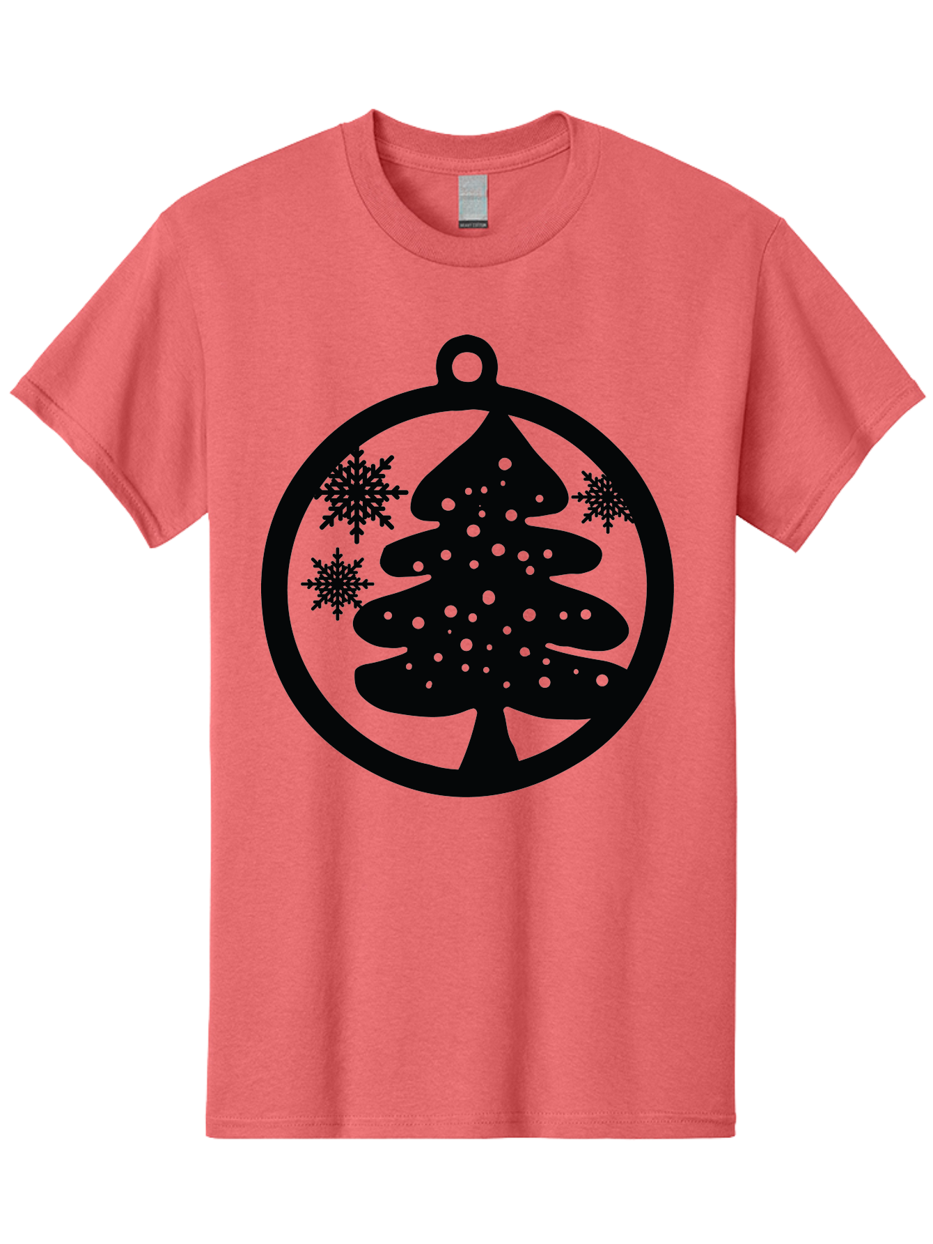 Christmas-Tree-Ornament Men'S Graphic Tee, 100% Cotton, Comfortable Casual Summer Wear, Machine Washable, Christmas Tree Silhouette, Snowflakes, Holiday Decoration, Festive Design, Winter Wonderland, Christmas Ornament, Bauble, Tree Bauble, Aac592 23