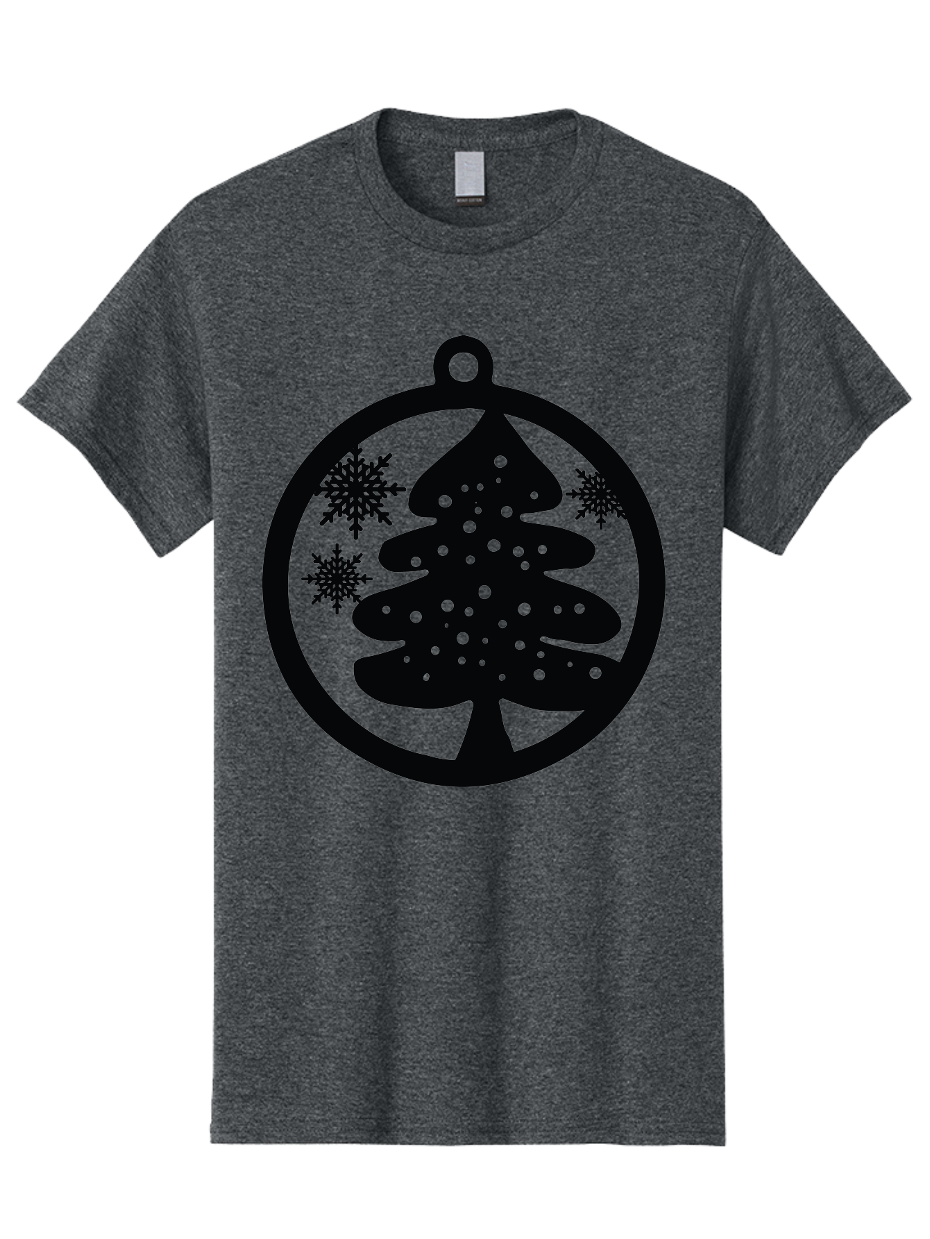 Christmas-Tree-Ornament Men'S Graphic Tee, 100% Cotton, Comfortable Casual Summer Wear, Machine Washable, Christmas Tree Silhouette, Snowflakes, Holiday Decoration, Festive Design, Winter Wonderland, Christmas Ornament, Bauble, Tree Bauble, Aac592 11
