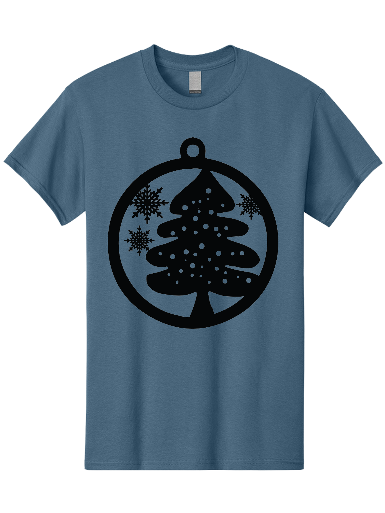 Christmas-Tree-Ornament Men'S Graphic Tee, 100% Cotton, Comfortable Casual Summer Wear, Machine Washable, Christmas Tree Silhouette, Snowflakes, Holiday Decoration, Festive Design, Winter Wonderland, Christmas Ornament, Bauble, Tree Bauble, Aac592 15