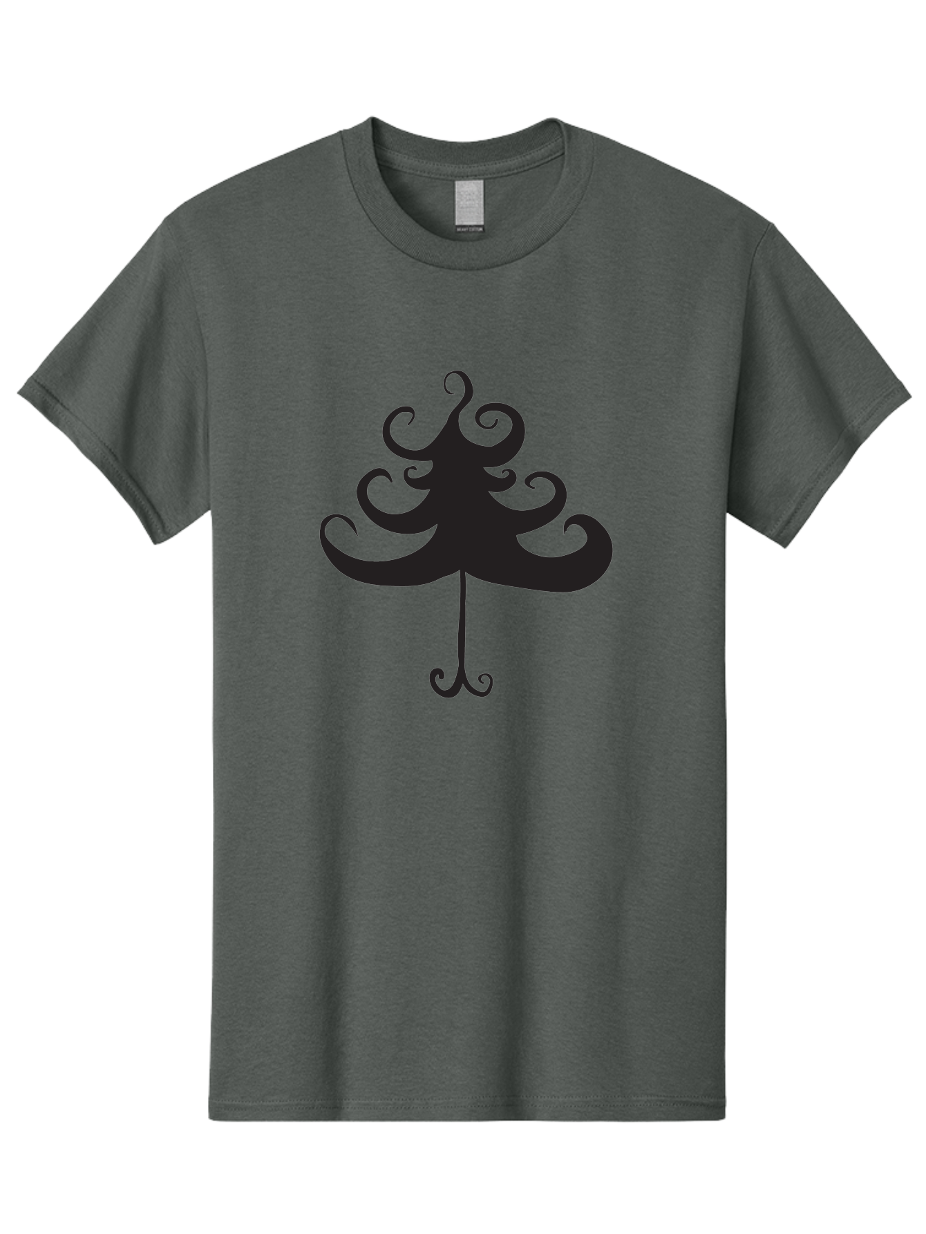 Christmas-Tree-Silhouette Men'S Graphic Tee, 100% Cotton, Comfortable Casual Summer Wear, Machine Washable, Christmas Tree Silhouette, Decorative Christmas Tree, Festive Holiday Symbol, Swirly Christmas Tree Design, Aac593 3