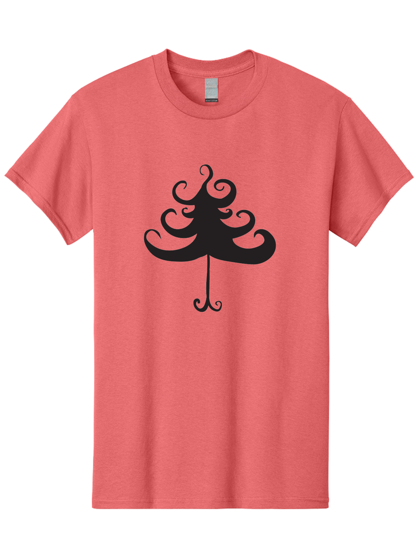 Christmas-Tree-Silhouette Men'S Graphic Tee, 100% Cotton, Comfortable Casual Summer Wear, Machine Washable, Christmas Tree Silhouette, Decorative Christmas Tree, Festive Holiday Symbol, Swirly Christmas Tree Design, Aac593 23