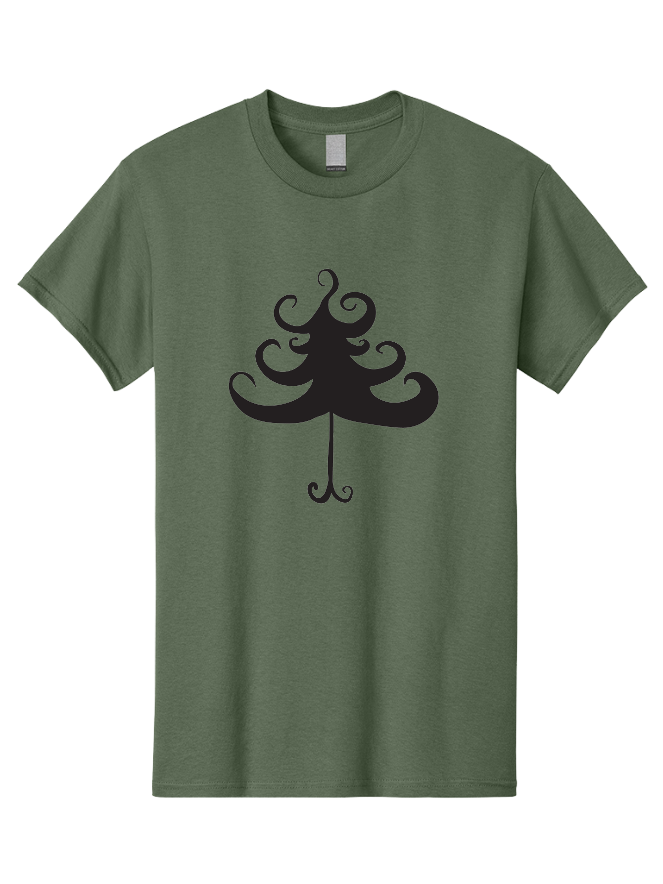 Christmas-Tree-Silhouette Men'S Graphic Tee, 100% Cotton, Comfortable Casual Summer Wear, Machine Washable, Christmas Tree Silhouette, Decorative Christmas Tree, Festive Holiday Symbol, Swirly Christmas Tree Design, Aac593 17