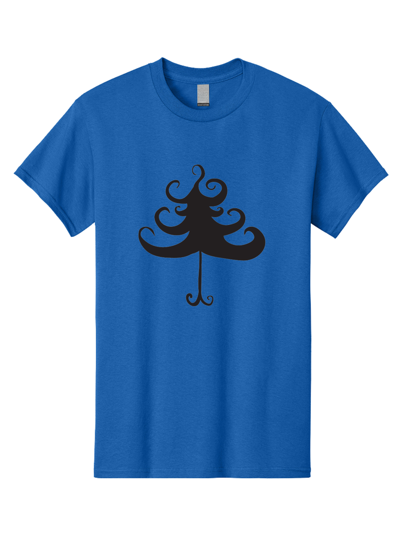 Christmas-Tree-Silhouette Men'S Graphic Tee, 100% Cotton, Comfortable Casual Summer Wear, Machine Washable, Christmas Tree Silhouette, Decorative Christmas Tree, Festive Holiday Symbol, Swirly Christmas Tree Design, Aac593 13