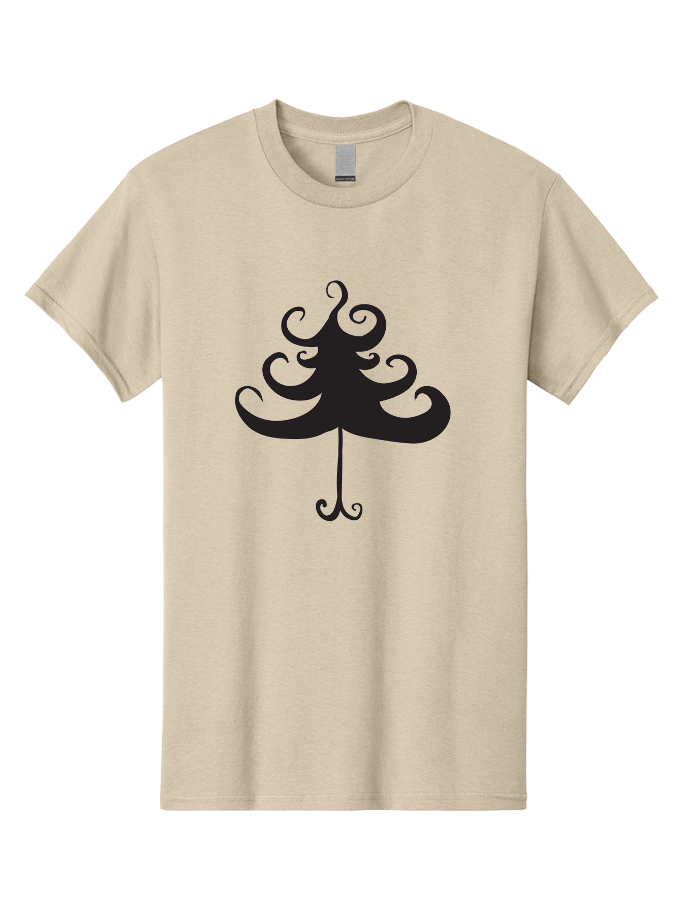 Christmas-Tree-Silhouette Men'S Graphic Tee, 100% Cotton, Comfortable Casual Summer Wear, Machine Washable, Christmas Tree Silhouette, Decorative Christmas Tree, Festive Holiday Symbol, Swirly Christmas Tree Design, Aac593 29