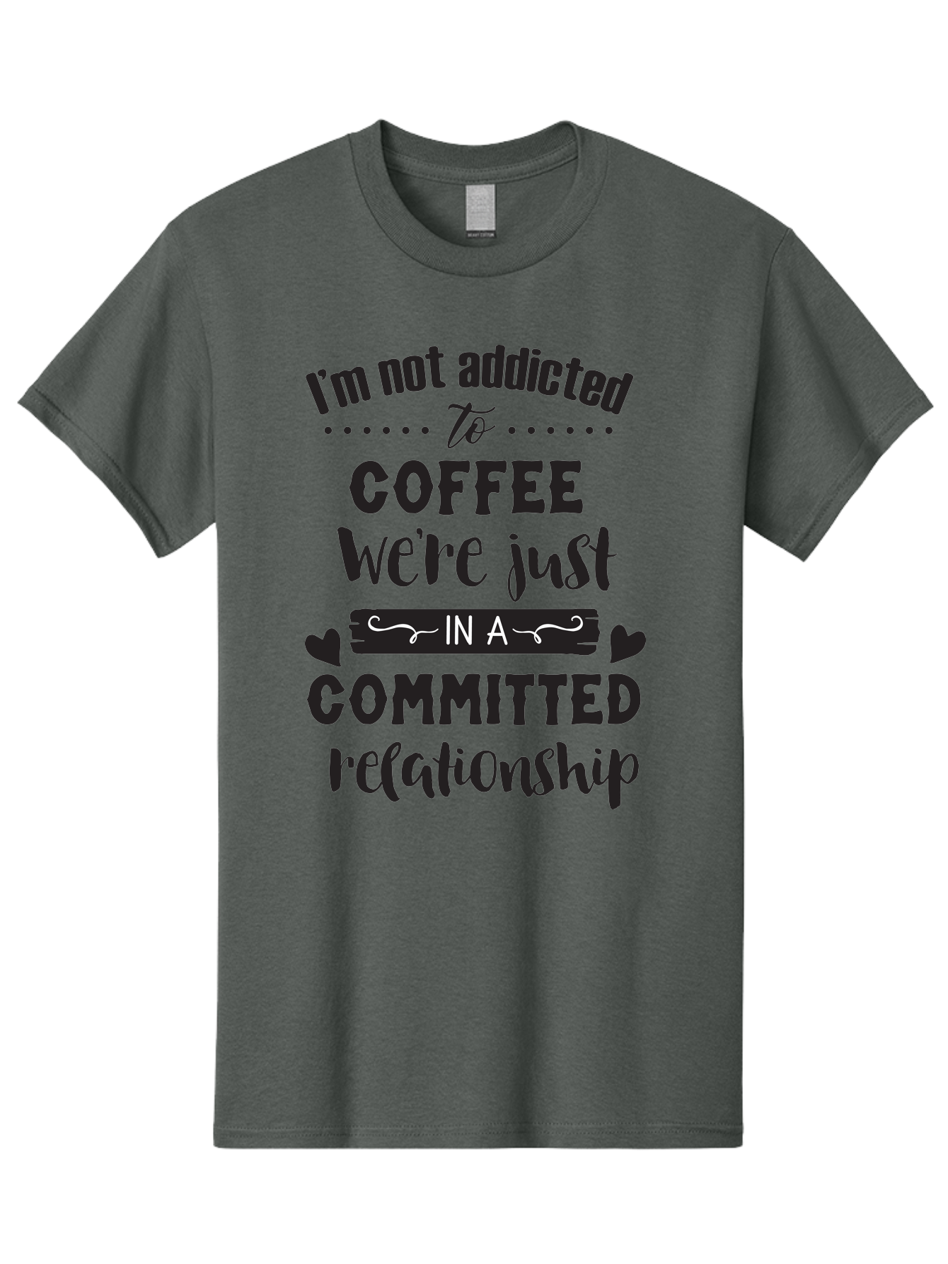 Coffee-Commitment Men'S Graphic Tee, 100% Cotton, Comfortable Casual Summer Wear, Machine Washable, Love For Coffee, Coffee Addiction, Committed Relationship, Coffee Humor, Funny Quote, Coffee Lover, Coffee Quote, Coffee Obsession, Aac599 25