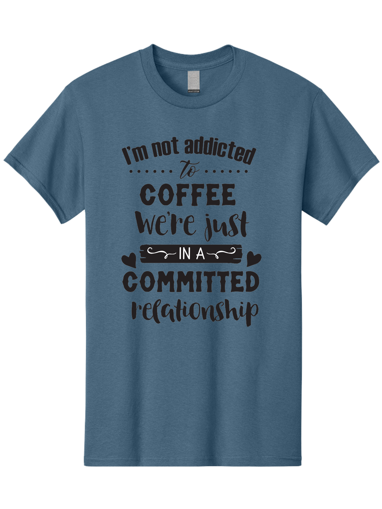Coffee-Commitment Men'S Graphic Tee, 100% Cotton, Comfortable Casual Summer Wear, Machine Washable, Love For Coffee, Coffee Addiction, Committed Relationship, Coffee Humor, Funny Quote, Coffee Lover, Coffee Quote, Coffee Obsession, Aac599 23