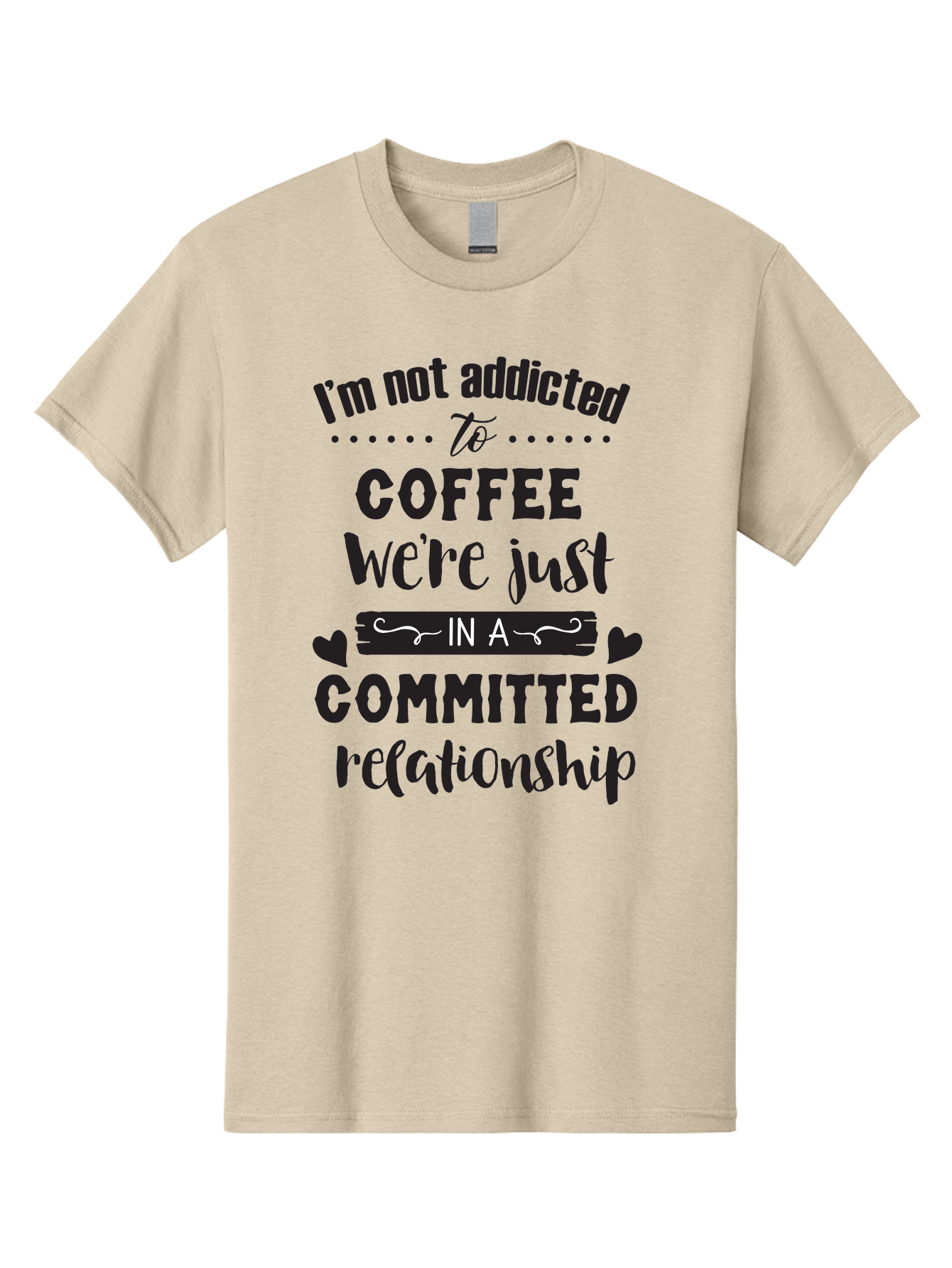 Coffee-Commitment Men'S Graphic Tee, 100% Cotton, Comfortable Casual Summer Wear, Machine Washable, Love For Coffee, Coffee Addiction, Committed Relationship, Coffee Humor, Funny Quote, Coffee Lover, Coffee Quote, Coffee Obsession, Aac599 3