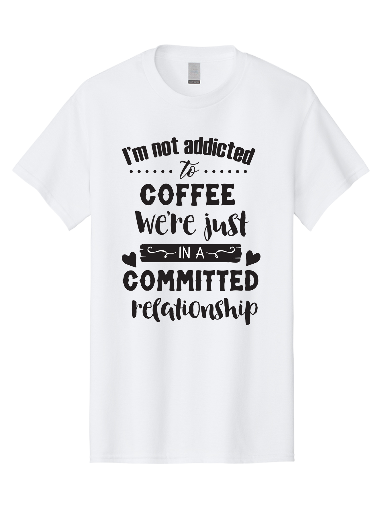 Coffee-Commitment Men'S Graphic Tee, 100% Cotton, Comfortable Casual Summer Wear, Machine Washable, Love For Coffee, Coffee Addiction, Committed Relationship, Coffee Humor, Funny Quote, Coffee Lover, Coffee Quote, Coffee Obsession, Aac599 19