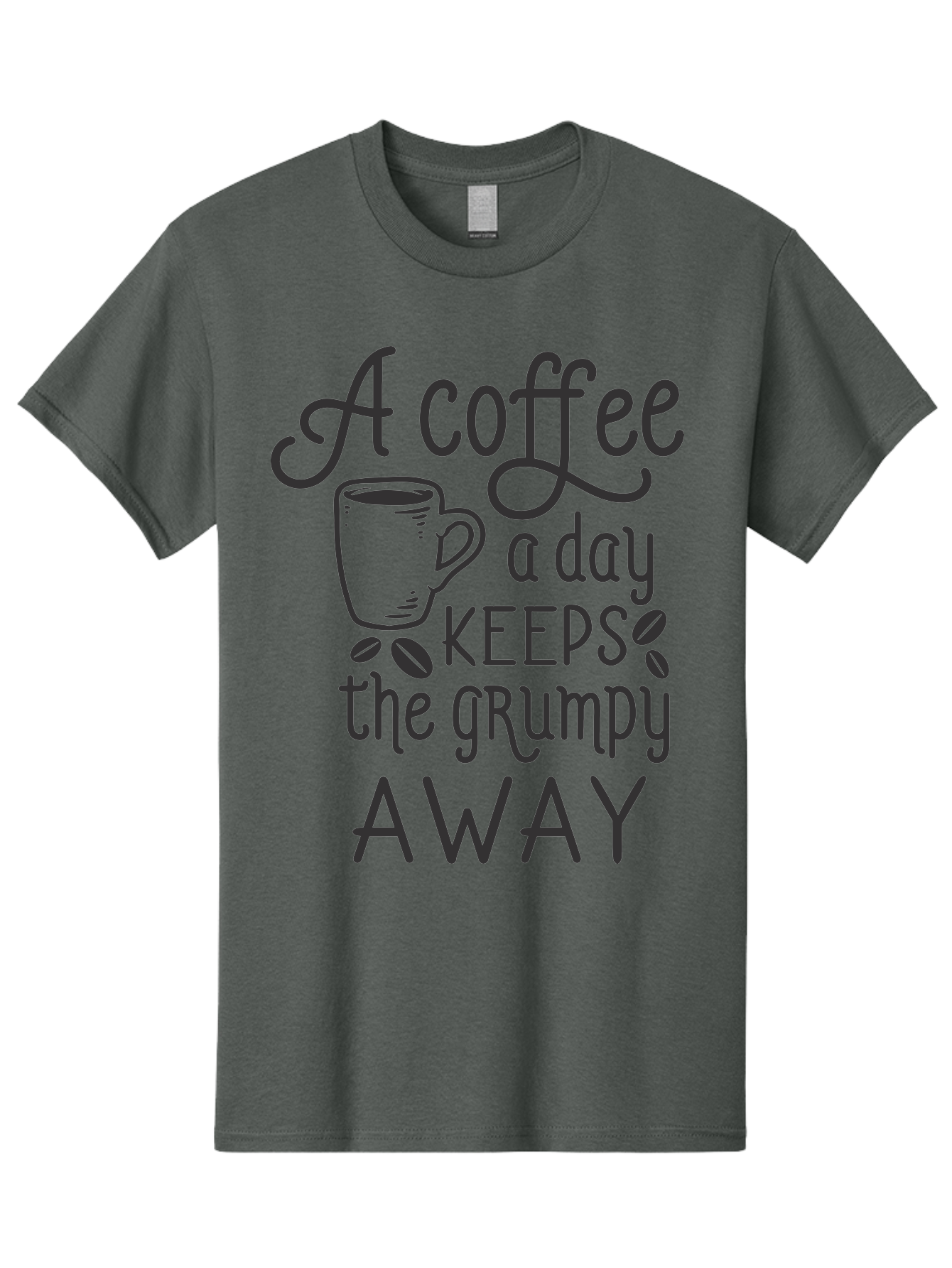 Coffee-Keeps-Grumpy-Away Men'S Graphic Tee, 100% Cotton, Comfortable Casual Summer Wear, Machine Washable, Coffee Quote, Coffee Lover, Coffee Humor, Daily Coffee, Grumpy Relief, Coffee Benefits, Morning Motivation Aac603 25