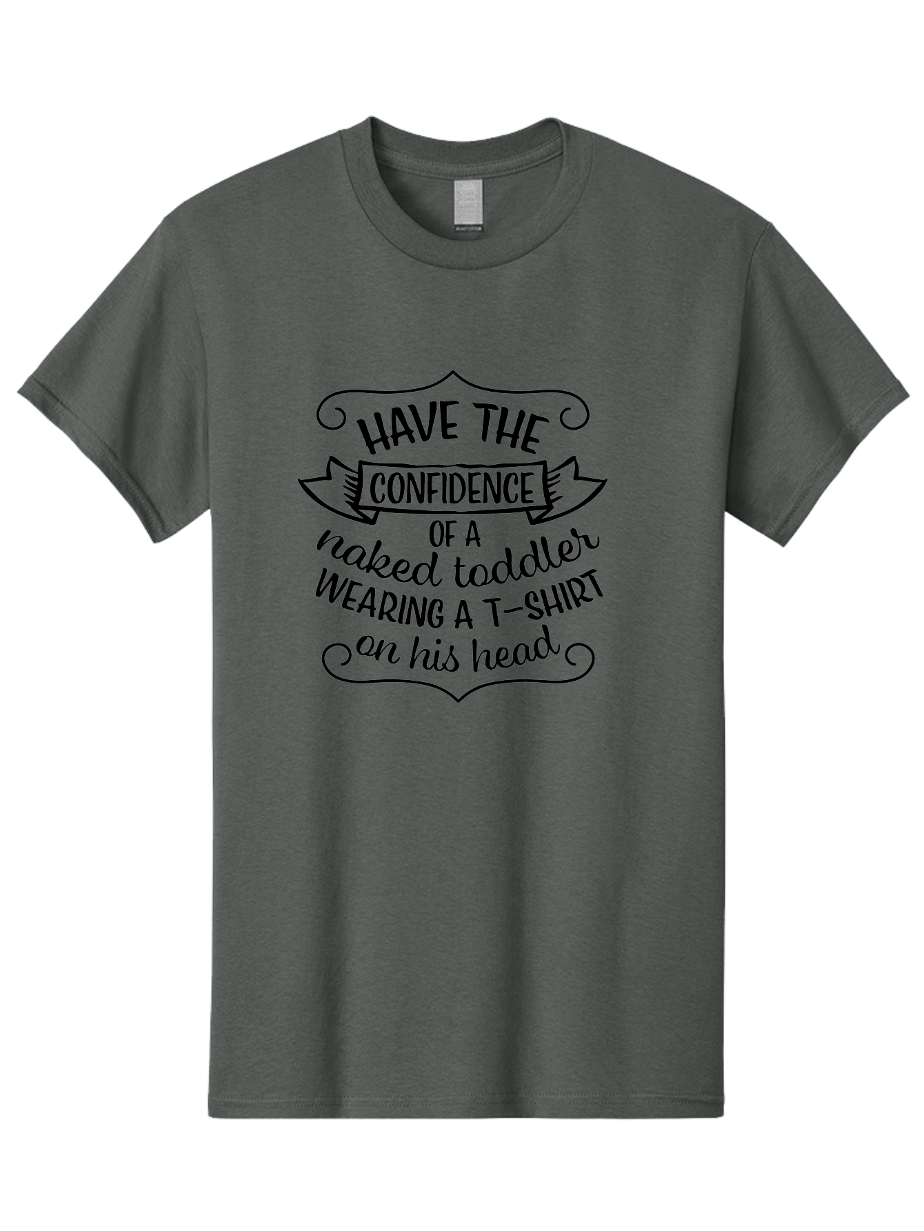 Confidence-Of-A-Naked-Toddler Men'S Graphic Tee, 100% Cotton, Comfortable Casual Summer Wear, Machine Washable, Funny Quote, Confidence Booster, Humorous Saying, Inspirational Phrase, Motivational Words, Quirky Design, Playful Typography, Aac607 21