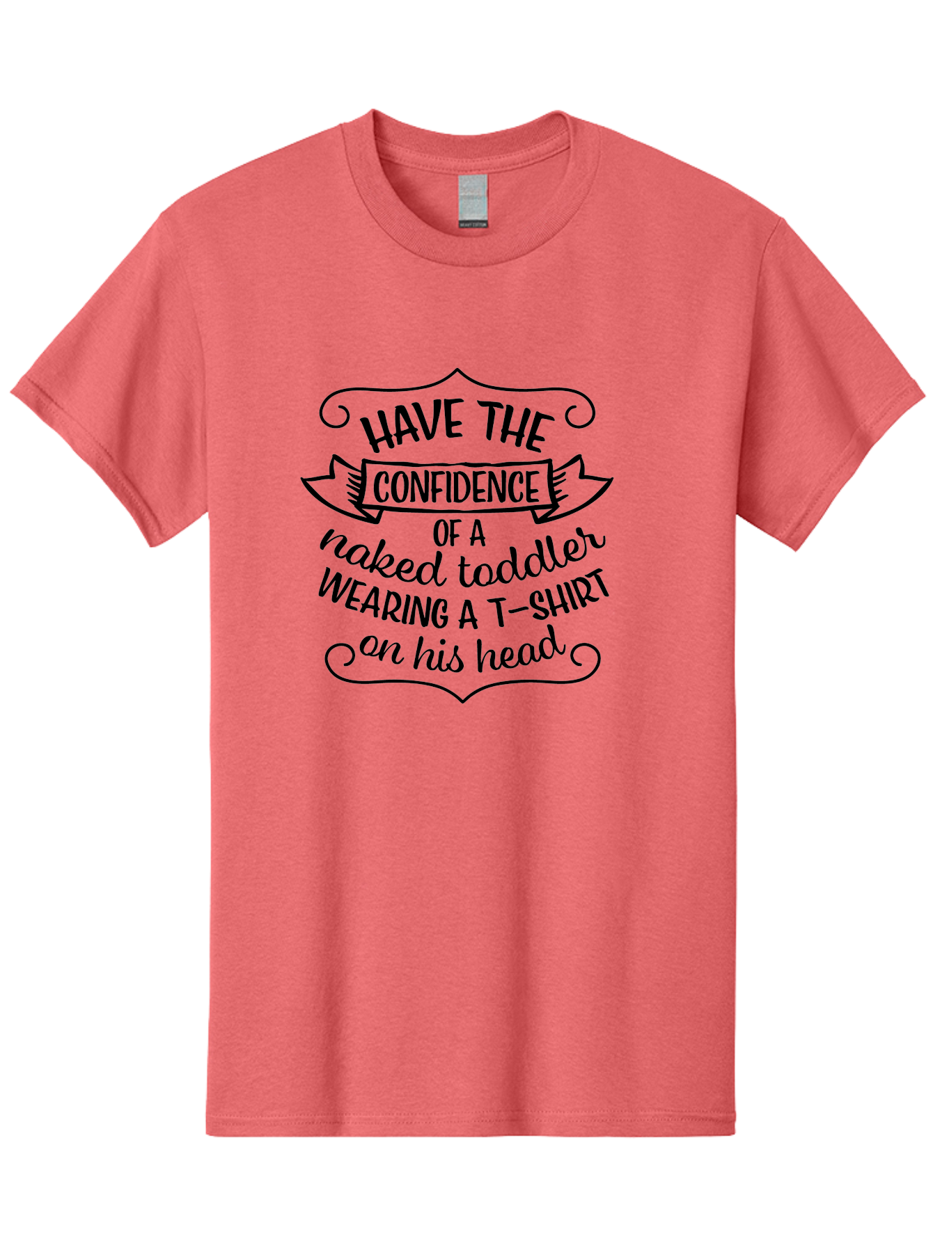 Confidence-Of-A-Naked-Toddler Men'S Graphic Tee, 100% Cotton, Comfortable Casual Summer Wear, Machine Washable, Funny Quote, Confidence Booster, Humorous Saying, Inspirational Phrase, Motivational Words, Quirky Design, Playful Typography, Aac607 25