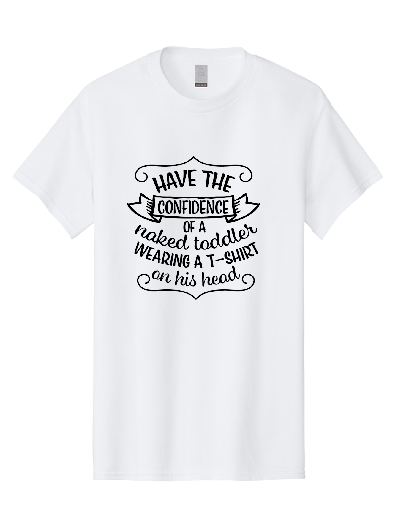Confidence-Of-A-Naked-Toddler Men'S Graphic Tee, 100% Cotton, Comfortable Casual Summer Wear, Machine Washable, Funny Quote, Confidence Booster, Humorous Saying, Inspirational Phrase, Motivational Words, Quirky Design, Playful Typography, Aac607 5