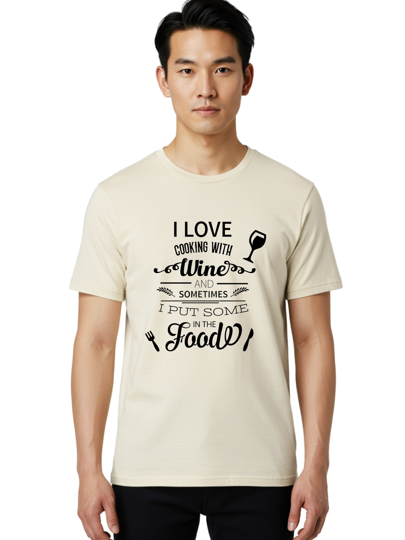 Cooking-With-Wine Men'S Graphic Tee, 100% Cotton, Comfortable Casual Summer Wear, Machine Washable, Cooking With Wine, Wine Quote, Funny Kitchen Humor, Wine Lover Gift, Culinary Arts, Kitchen Decor Inspiration, Chef'S Wit Aac608 14