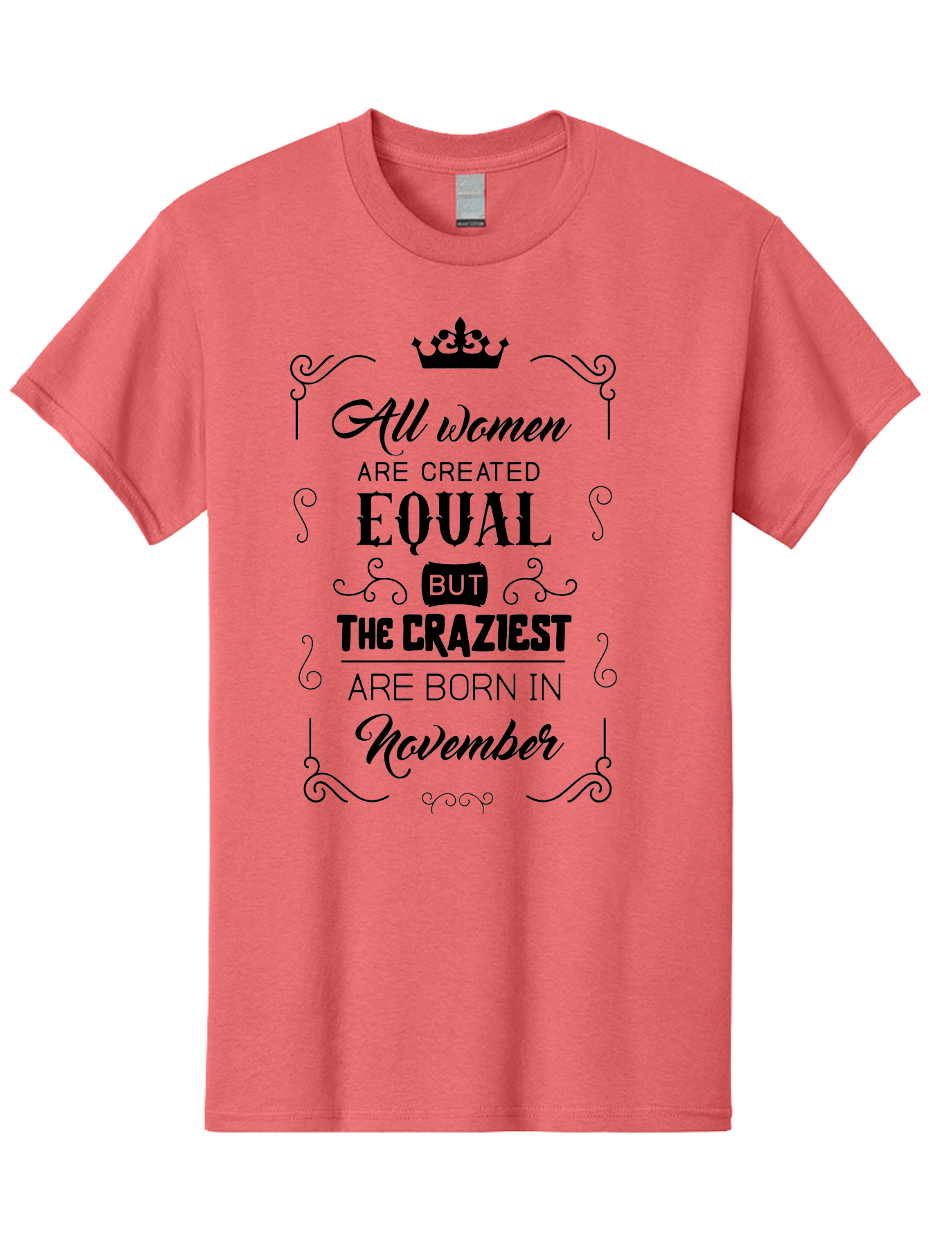 Craziest-Born-In-November Men'S Graphic Tee, 100% Cotton, Comfortable Casual Summer Wear, Machine Washable, Inspirational Quotes, Motivational Phrases, Strong Women, November Birthdays, Female Empowerment, Confidence Boosters, Sassy Sayings, Aac610 7