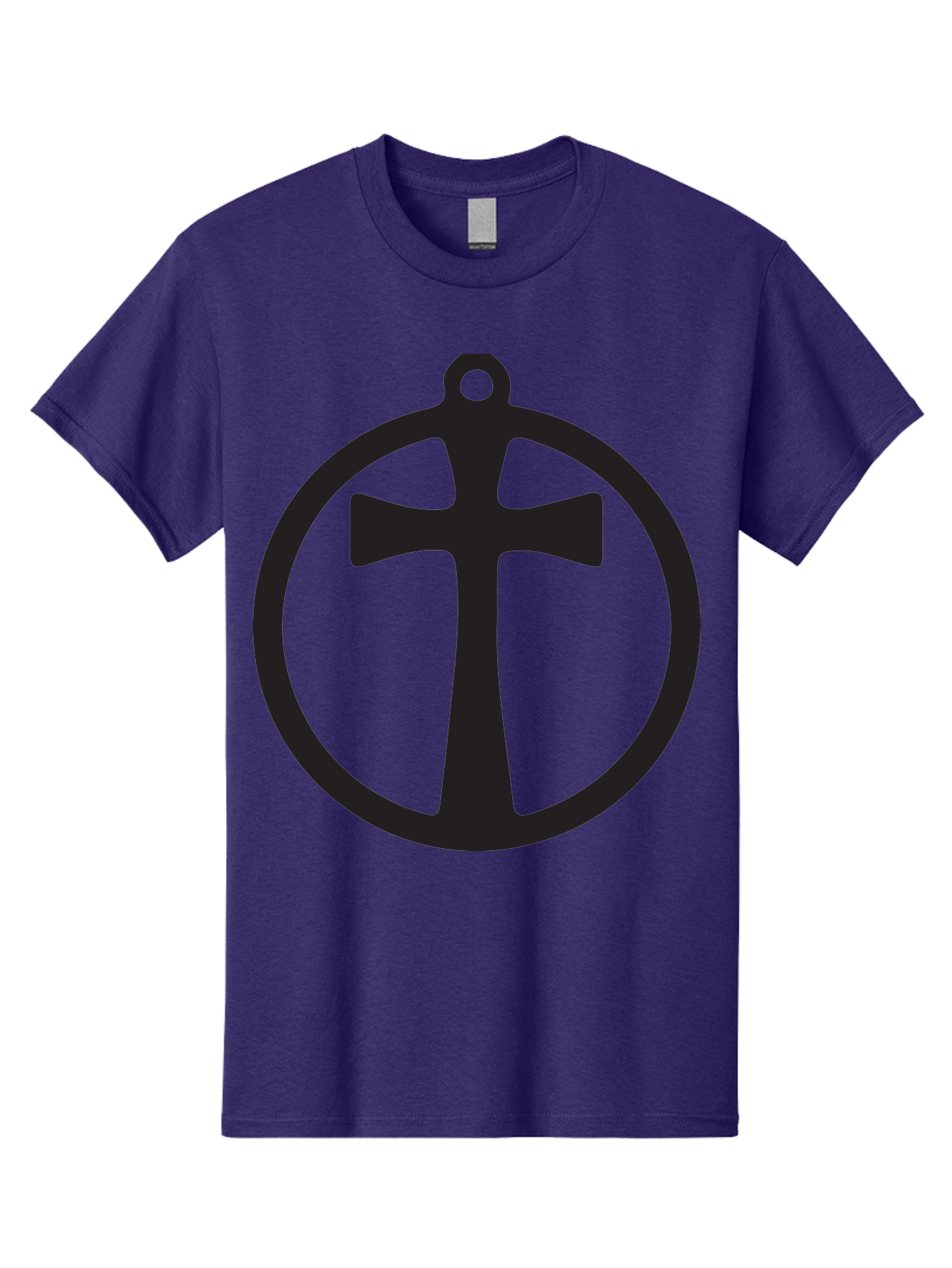 Cross-In-Circle Men'S Graphic Tee, 100% Cotton, Comfortable Casual Summer Wear, Machine Washable, Cross In Circle, Pendant Design, Christian Symbol, Faith Jewelry, Minimalist Pendant, Simple Cross Design, Religious Icon Aac615 5