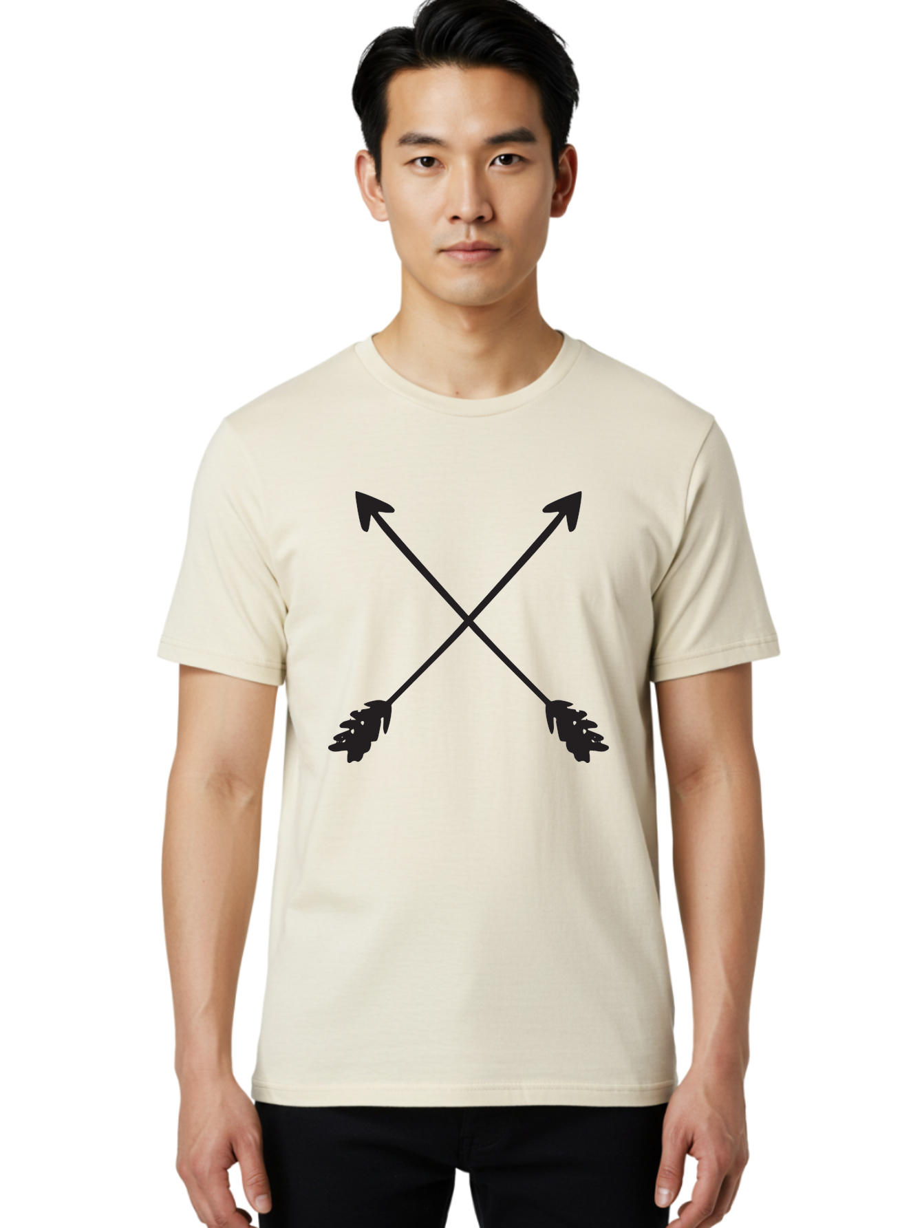 Crossed-Arrows Men'S Graphic Tee, 100% Cotton, Comfortable Casual Summer Wear, Machine Washable, Crossed Arrows, Arrow Symbol, Bold Graphics, Graphic Design Elements, Minimalist Art, Symbol Design, Vector Graphics Aac617 16