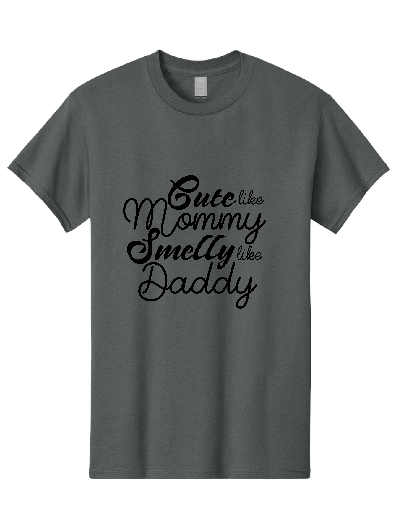 Cute-Like-Mommy-Smelly-Like-Daddy Men'S Graphic Tee, 100% Cotton, Comfortable Casual Summer Wear, Machine Washable, Funny Quotes, Baby Humor, Mommy Daddy Quote, Cute Baby Saying, Humorous Design, Playful Typography, Funny Baby Graphics, Aac619 15