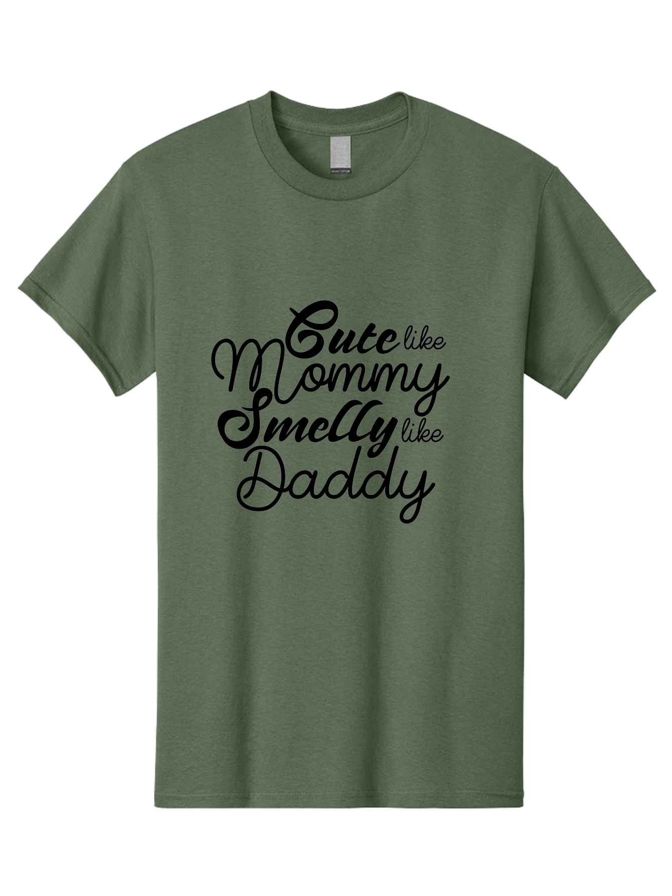 Cute-Like-Mommy-Smelly-Like-Daddy Men'S Graphic Tee, 100% Cotton, Comfortable Casual Summer Wear, Machine Washable, Funny Quotes, Baby Humor, Mommy Daddy Quote, Cute Baby Saying, Humorous Design, Playful Typography, Funny Baby Graphics, Aac619 21