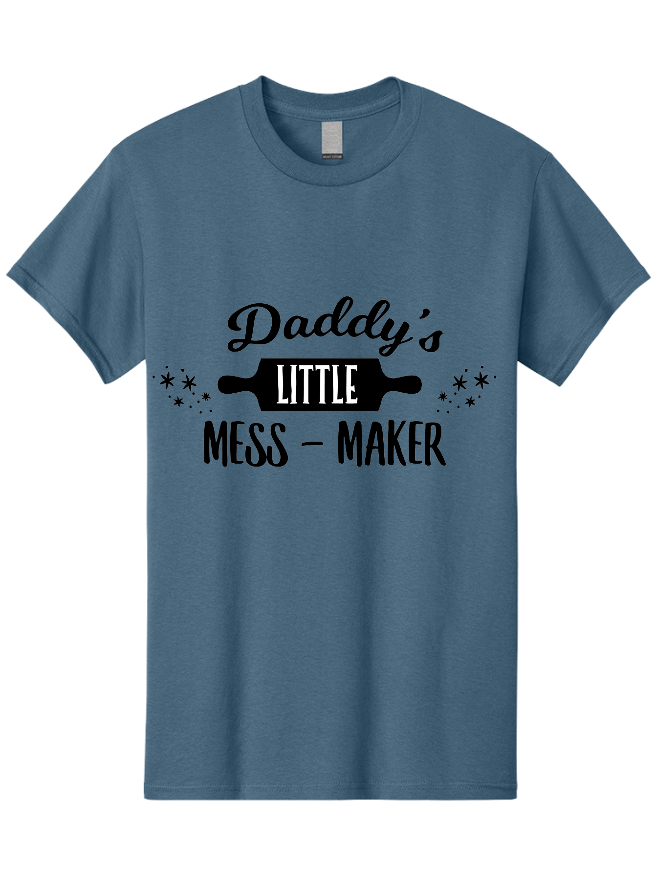 Daddy-S-Little-Mess-Maker Men'S Graphic Tee, 100% Cotton, Comfortable Casual Summer Wear, Machine Washable, Funny Kitchen Quote, Baking With Daddy, Cooking Together, Playful Family Moments, Messy Kitchen, Father Child Bonding, Culinary Fun Aac622 5