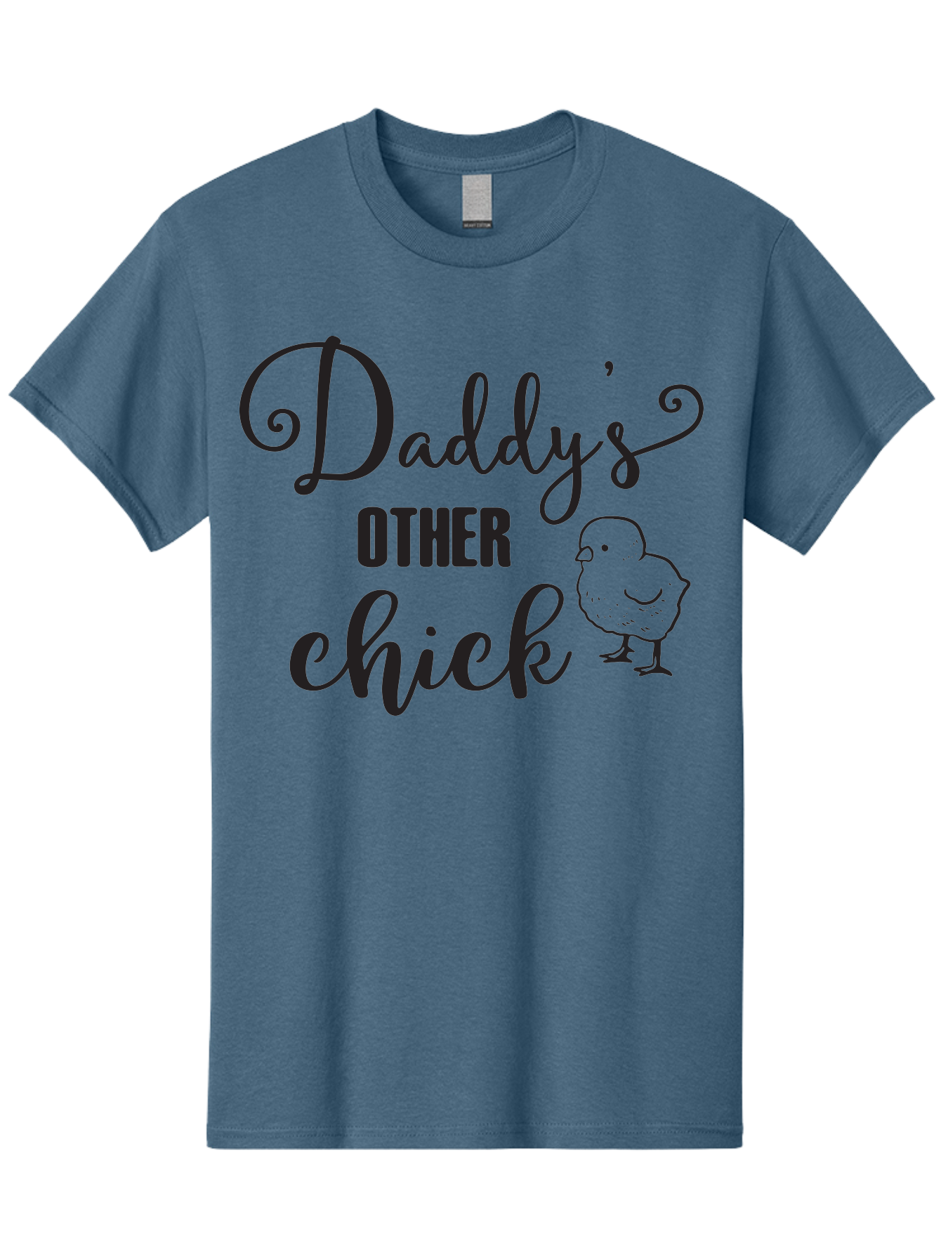 Daddy-S-Other-Chick Men'S Graphic Tee, 100% Cotton, Comfortable Casual Summer Wear, Machine Washable, Funny Quote, Cute Chick, Playful Text, Daddy'S Girl, Humorous Saying, Sweet Chick Illustration, Father'S Day Gift Aac623 7