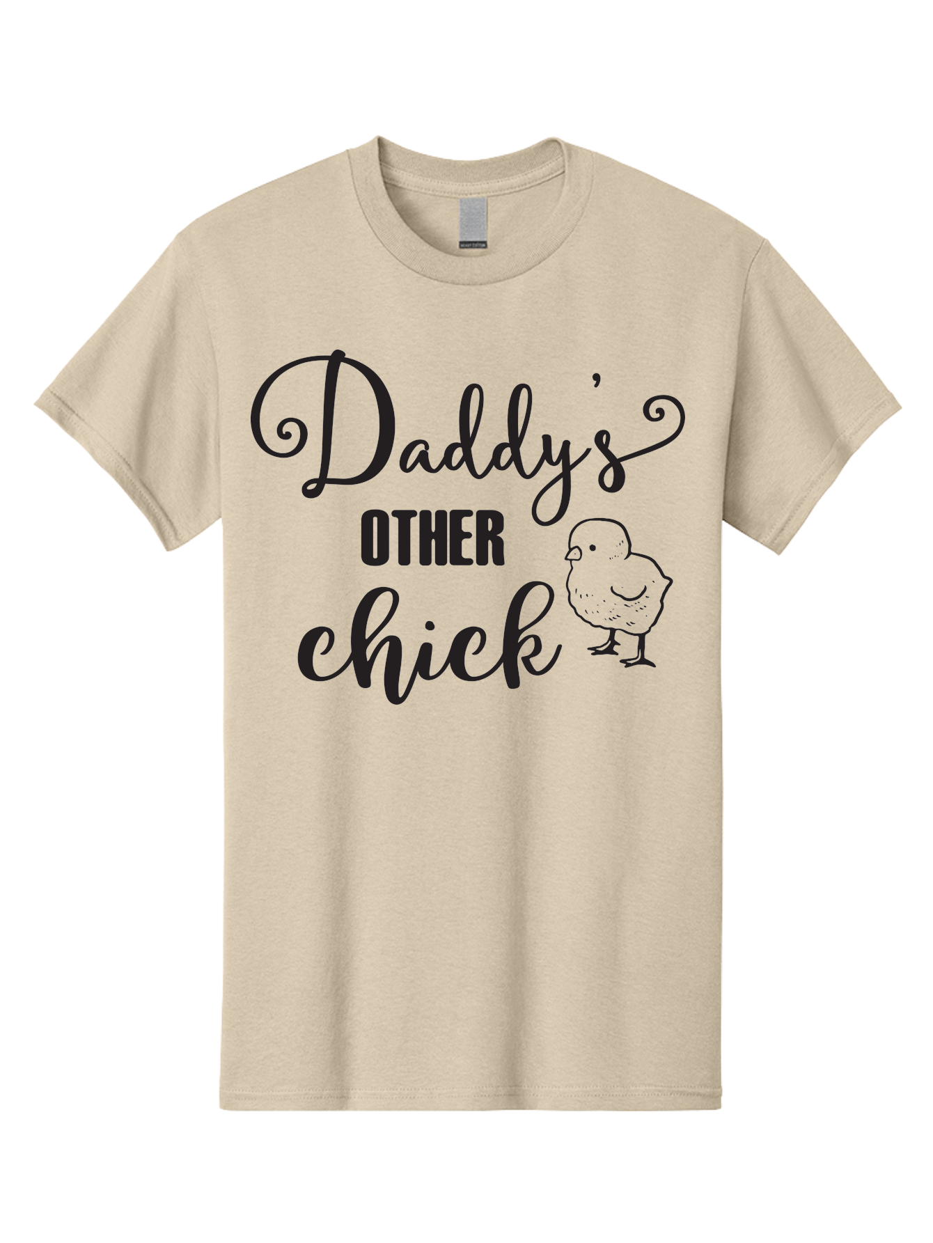 Daddy-S-Other-Chick Men'S Graphic Tee, 100% Cotton, Comfortable Casual Summer Wear, Machine Washable, Funny Quote, Cute Chick, Playful Text, Daddy'S Girl, Humorous Saying, Sweet Chick Illustration, Father'S Day Gift Aac623 23