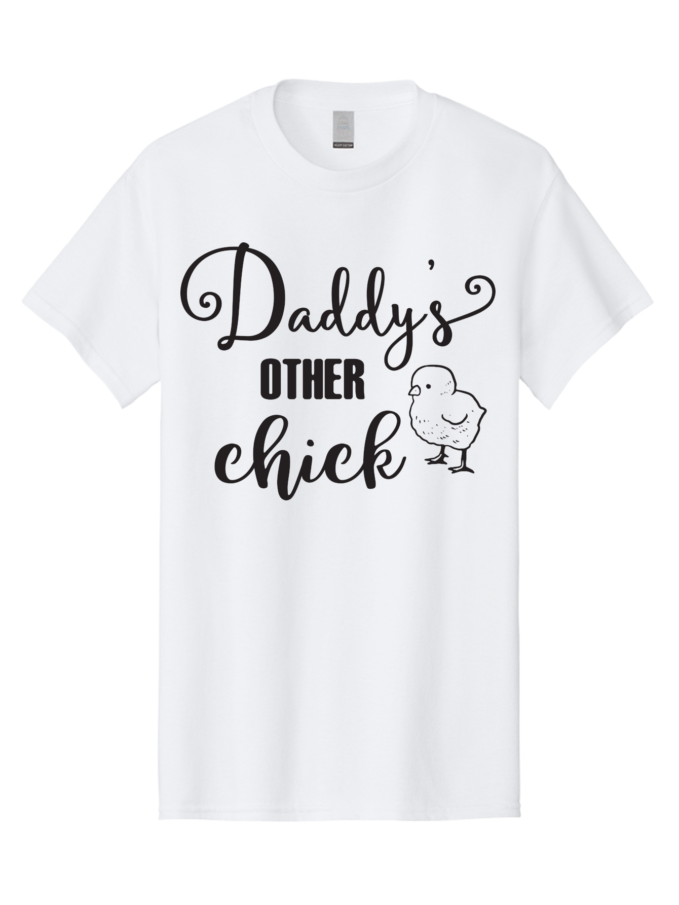 Daddy-S-Other-Chick Men'S Graphic Tee, 100% Cotton, Comfortable Casual Summer Wear, Machine Washable, Funny Quote, Cute Chick, Playful Text, Daddy'S Girl, Humorous Saying, Sweet Chick Illustration, Father'S Day Gift Aac623 17