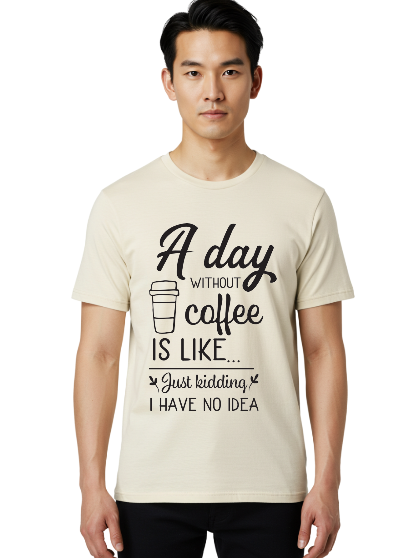 Day-Without-Coffee-Is-Like Men'S Graphic Tee, 100% Cotton, Comfortable Casual Summer Wear, Machine Washable, Humorous Quote, Coffee Lover, Funny Saying, Coffee Addiction, Coffee Quote, Coffee Humor, Caffeine Fix, Morning Coffee, Aac627 18