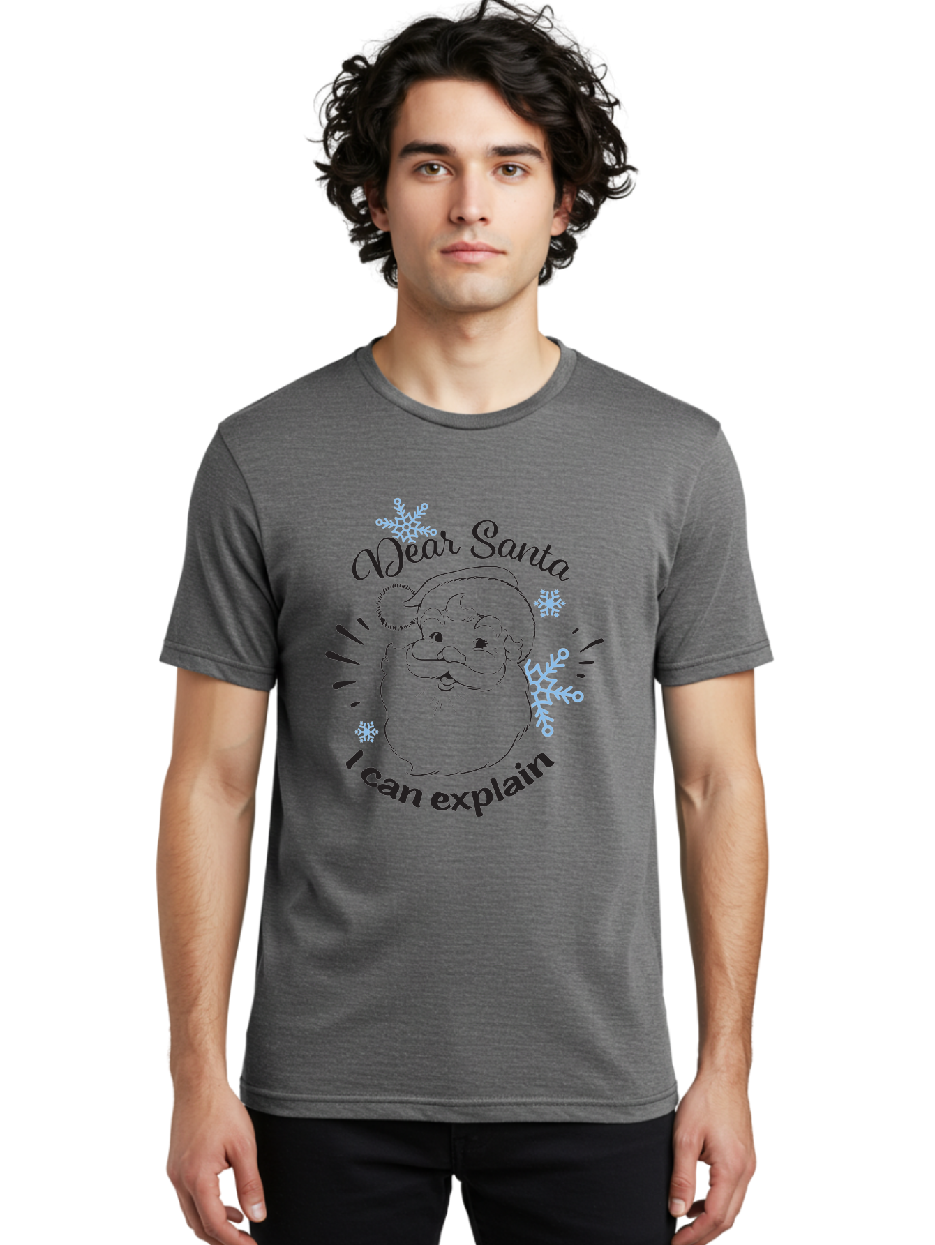 Dear-Santa-I-Can-Explain-1 Men'S Graphic Tee, 100% Cotton, Comfortable Casual Summer Wear, Machine Washable, Santa Claus Illustration, Christmas Humor, Festive Design, Holiday Joke, Naughty List, Xmas Gift, Funny Quote, Jolly Old Elf Aac629 6