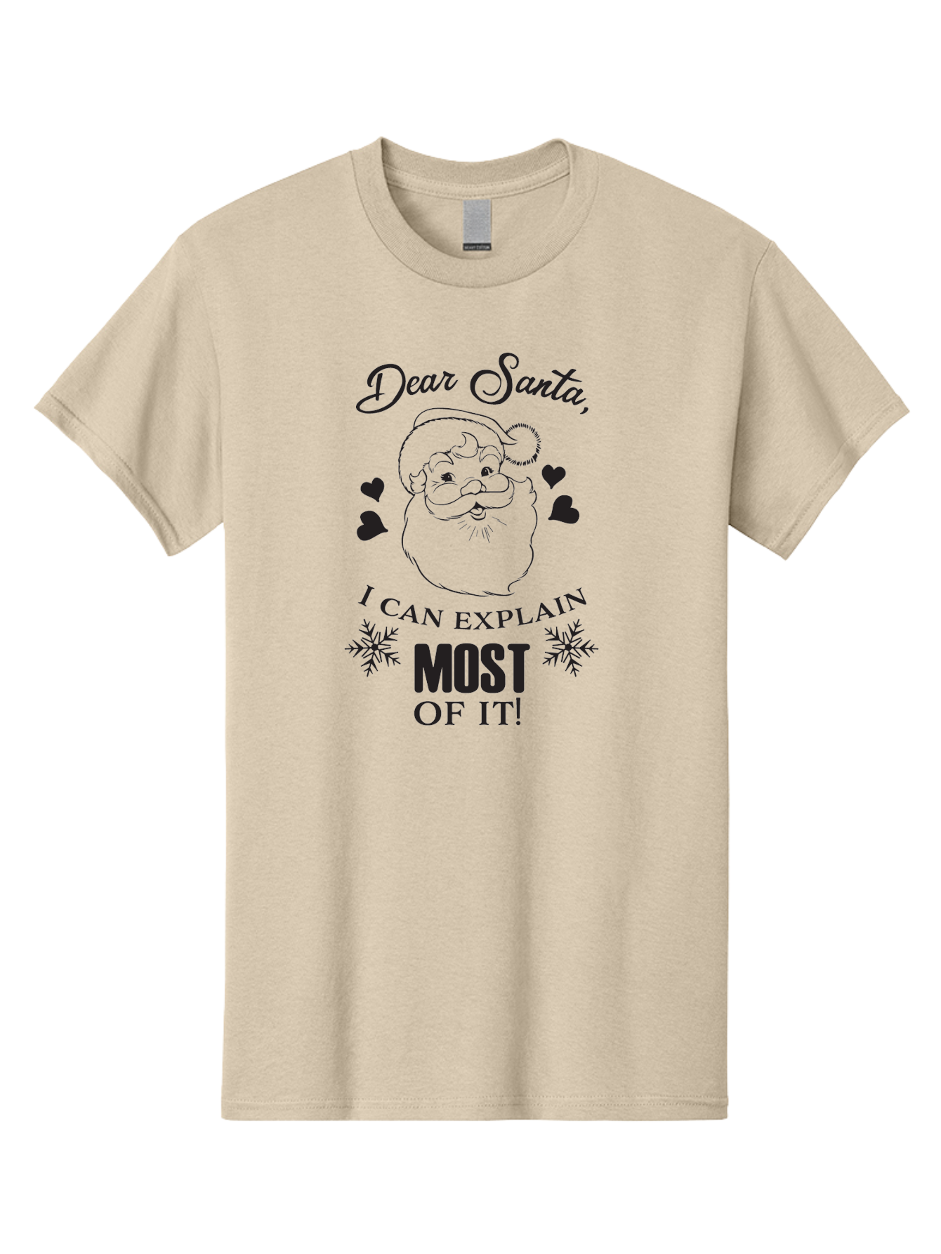 Dear-Santa-I-Can-Explain Men'S Graphic Tee, 100% Cotton, Comfortable Casual Summer Wear, Machine Washable, Humorous Santa Claus, Funny Christmas Quote, Dear Santa I Can Explain Most Of It, Christmas Humor, Holiday Joke, Santa Illustration, Aac630 29