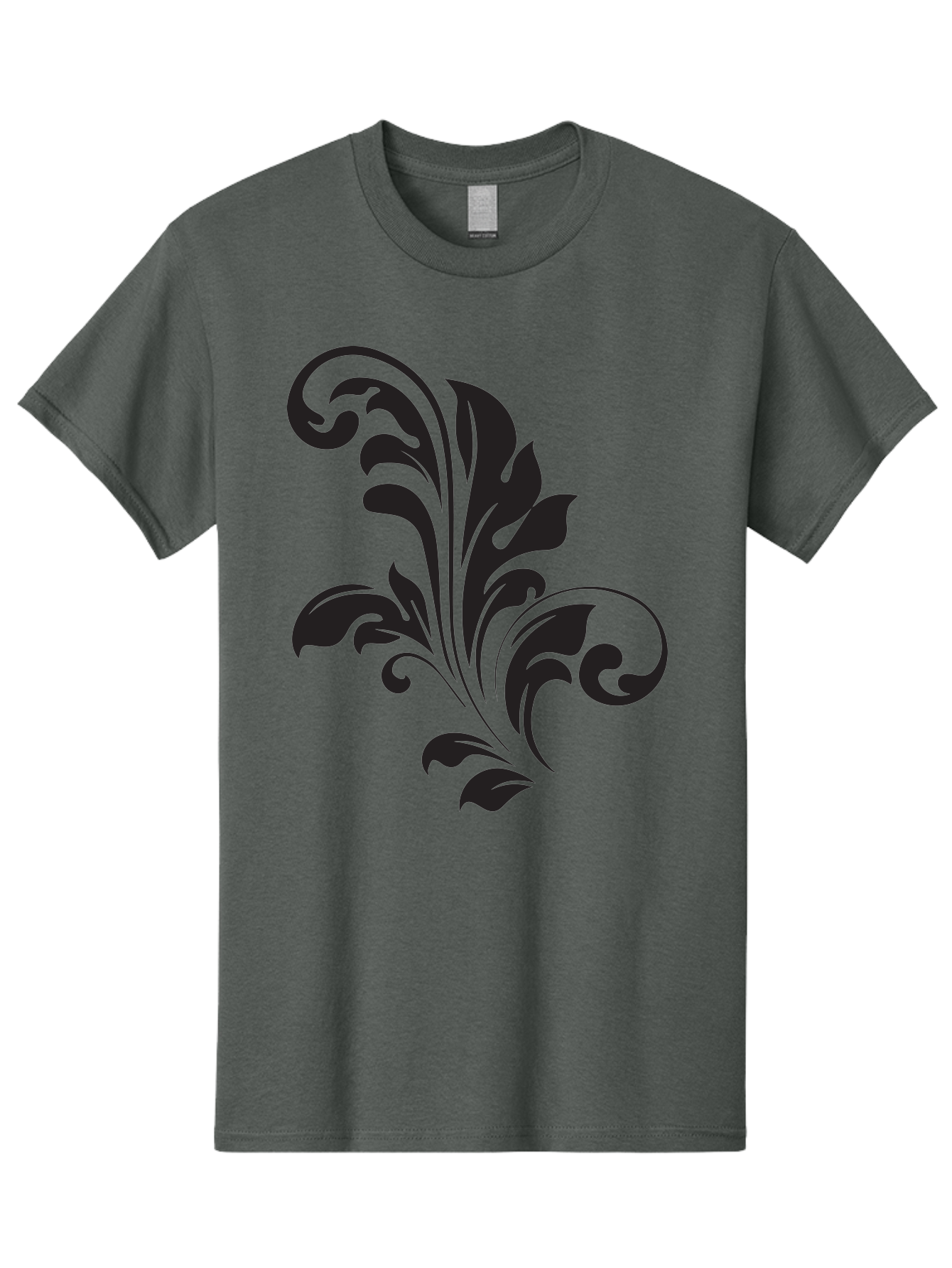Decorative-Leaf-Pattern Men'S Graphic Tee, 100% Cotton, Comfortable Casual Summer Wear, Machine Washable, Floral Pattern, Leaf Design, Luxury Decor, Elegant Motifs, Intricate Details, Ornate Style, Classic Design Elements, Decorative Art Aac636 3