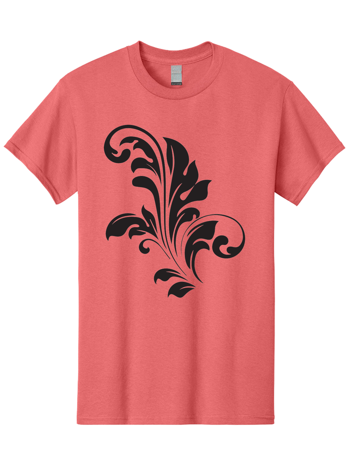 Decorative-Leaf-Pattern Men'S Graphic Tee, 100% Cotton, Comfortable Casual Summer Wear, Machine Washable, Floral Pattern, Leaf Design, Luxury Decor, Elegant Motifs, Intricate Details, Ornate Style, Classic Design Elements, Decorative Art Aac636 23