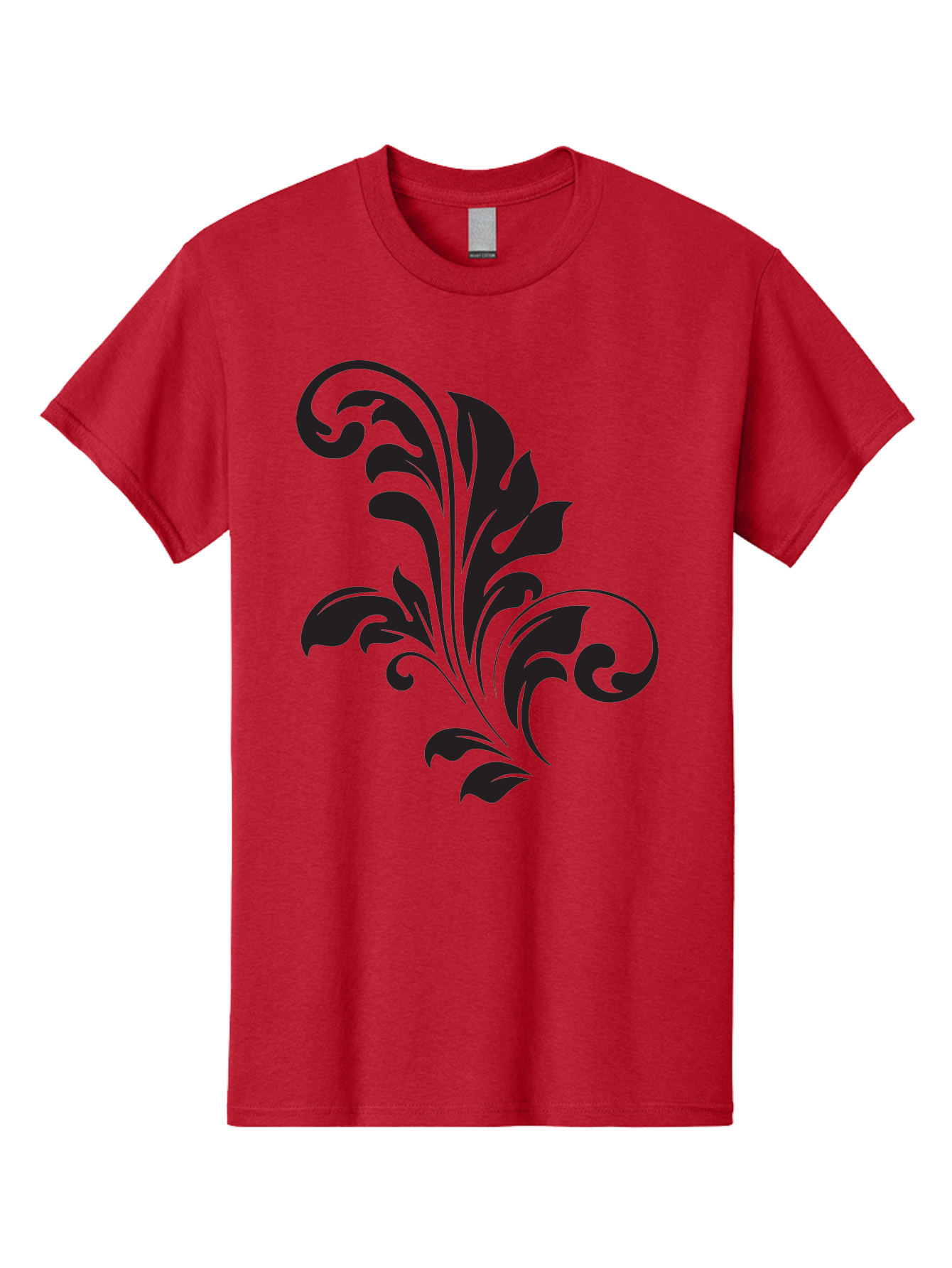 Decorative-Leaf-Pattern Men'S Graphic Tee, 100% Cotton, Comfortable Casual Summer Wear, Machine Washable, Floral Pattern, Leaf Design, Luxury Decor, Elegant Motifs, Intricate Details, Ornate Style, Classic Design Elements, Decorative Art Aac636 27