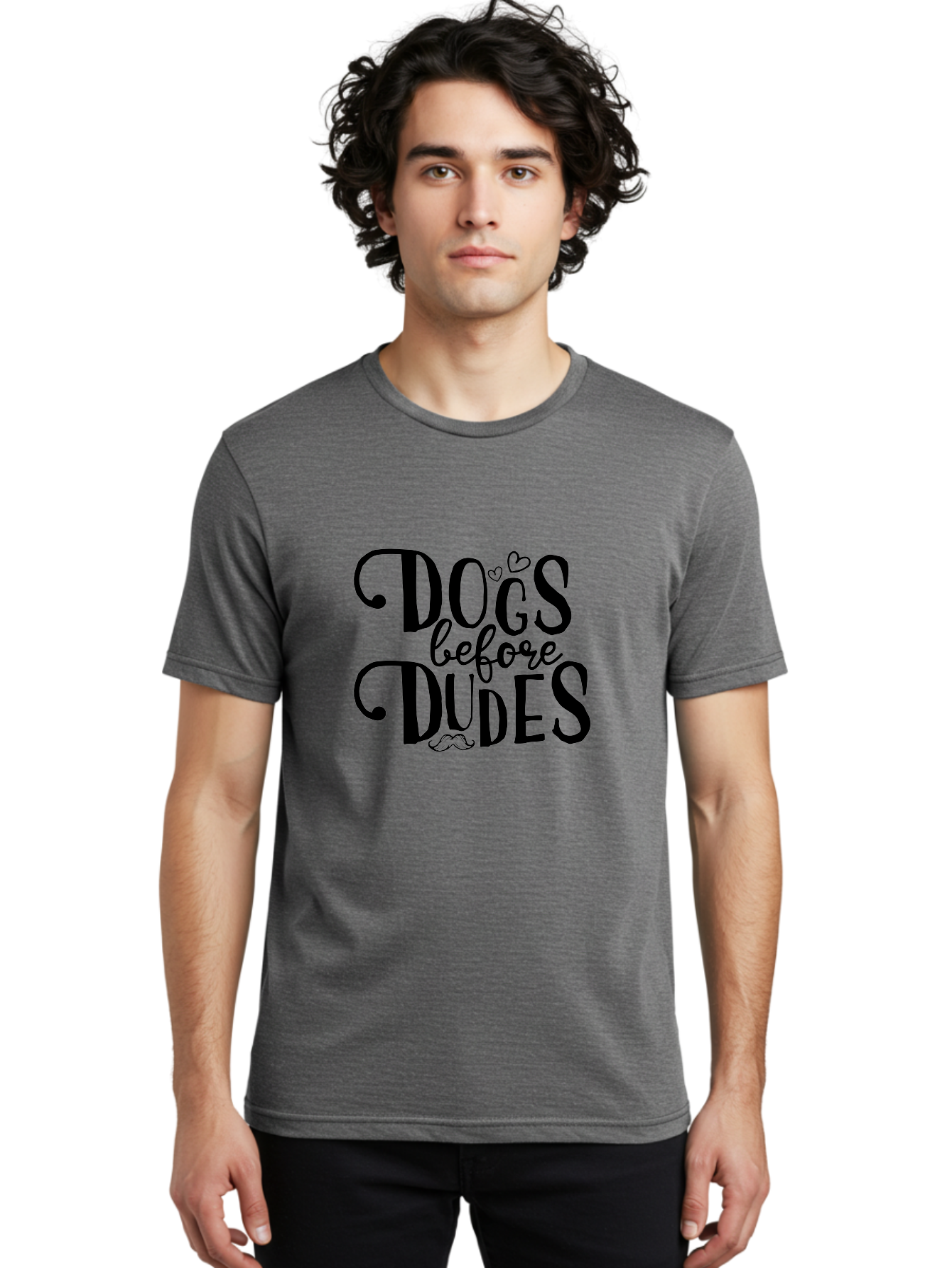 Dogs-Before-Dudes Men'S Graphic Tee, 100% Cotton, Comfortable Casual Summer Wear, Machine Washable, Dog Lovers, Fun Quotes, Quirky Sayings, Puppy Love, Funny Phrases, Dog Mom, Dog Dad, Pet Owners Aac652 30