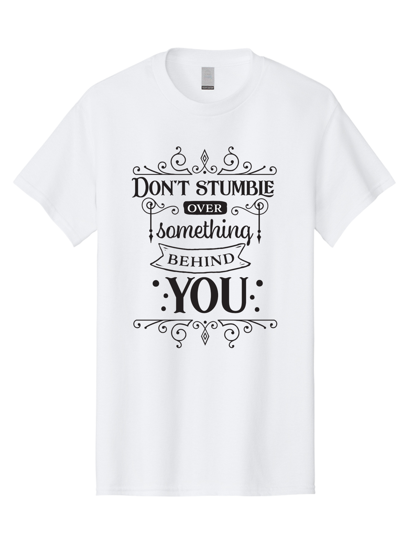 Don-T-Stumble-Over-Something-Behind-You Men'S Graphic Tee, 100% Cotton, Comfortable Casual Summer Wear, Machine Washable, Motivational Quote, Inspiring Phrase, Don'T Stumble Over Something Behind You, Personal Growth, Self-Improvement, Aac658 15
