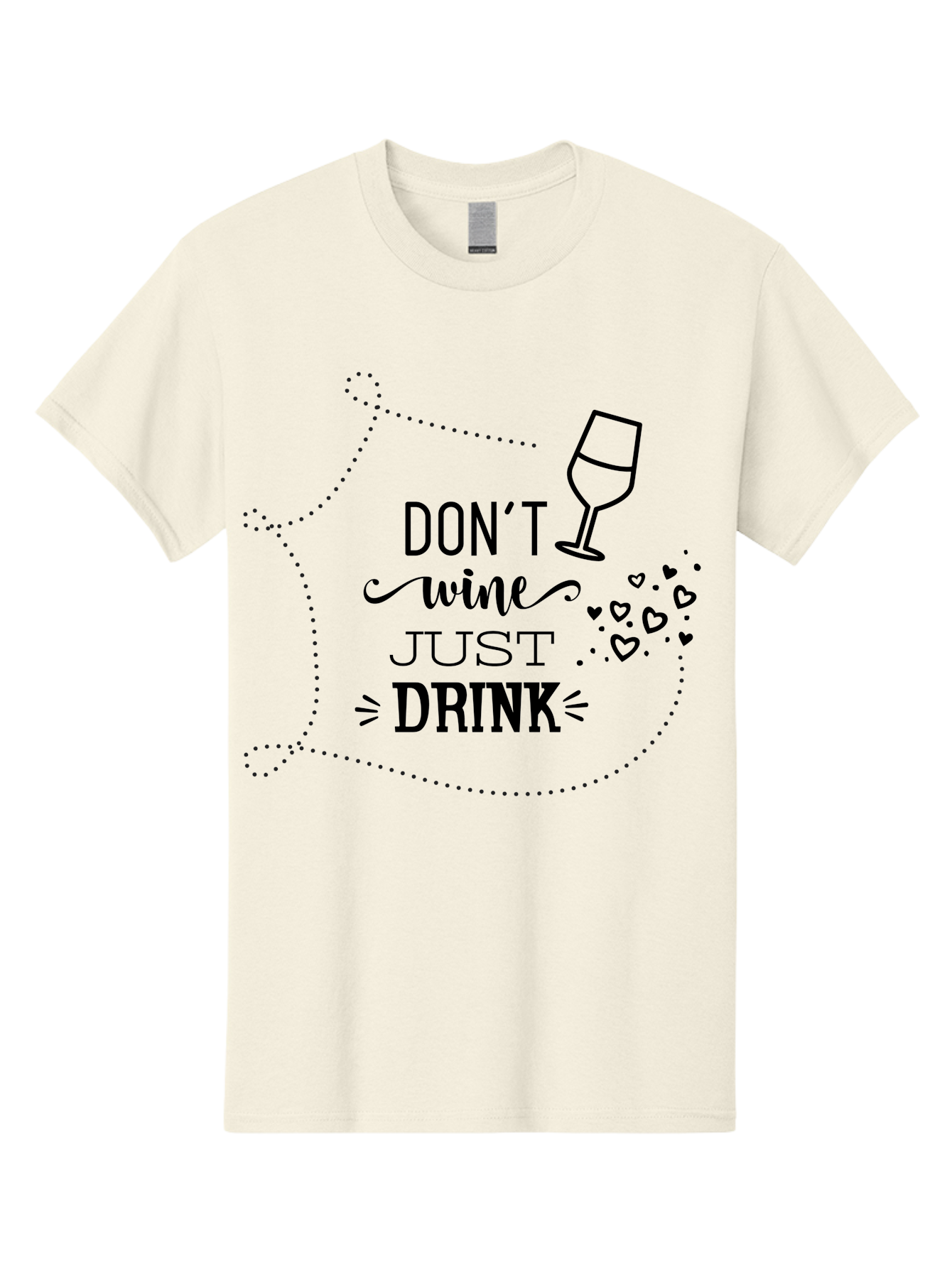 Don-T-Wine-Just-Drink Men'S Graphic Tee, 100% Cotton, Comfortable Casual Summer Wear, Machine Washable, Wine Pun, Funny Quote, Wine Lover, Wine Glass, Hearts, Playful Design, Typography Art, Wine Drinking Aac659 15