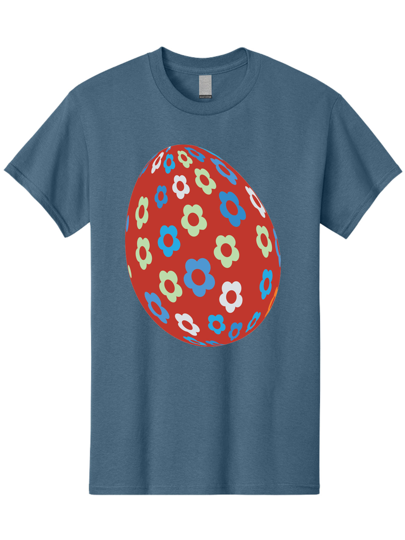 Easter-Egg-1 Men'S Graphic Tee, 100% Cotton, Comfortable Casual Summer Wear, Machine Washable, Easter Egg, Floral Pattern, Colorful Flowers, Red Egg, Blue Flowers, White Flowers, Green Flowers, Festive Design, Spring Theme, Decorated Egg, Aac671 11