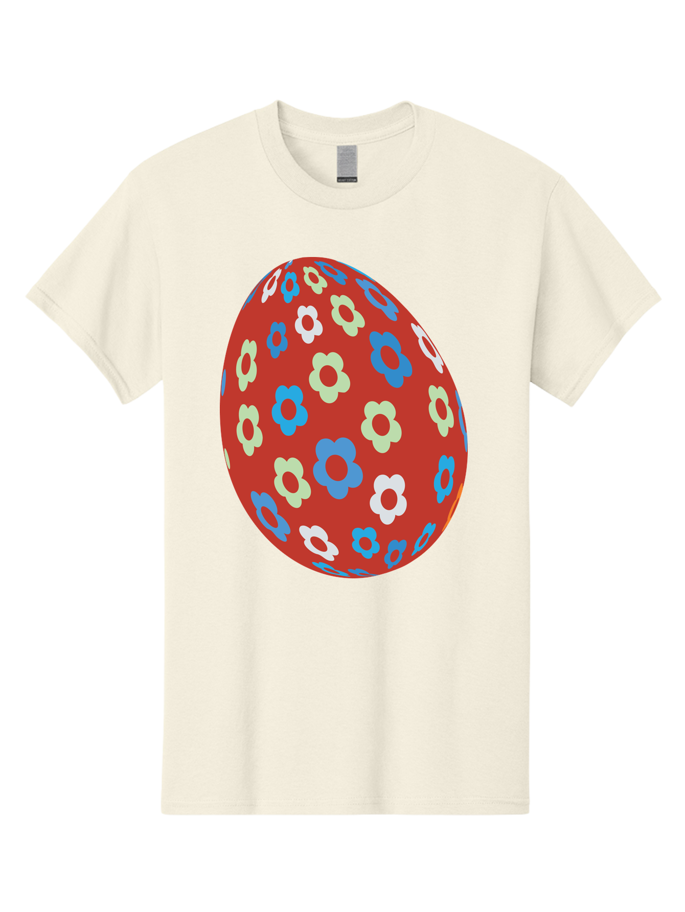 Easter-Egg-1 Men'S Graphic Tee, 100% Cotton, Comfortable Casual Summer Wear, Machine Washable, Easter Egg, Floral Pattern, Colorful Flowers, Red Egg, Blue Flowers, White Flowers, Green Flowers, Festive Design, Spring Theme, Decorated Egg, Aac671 19