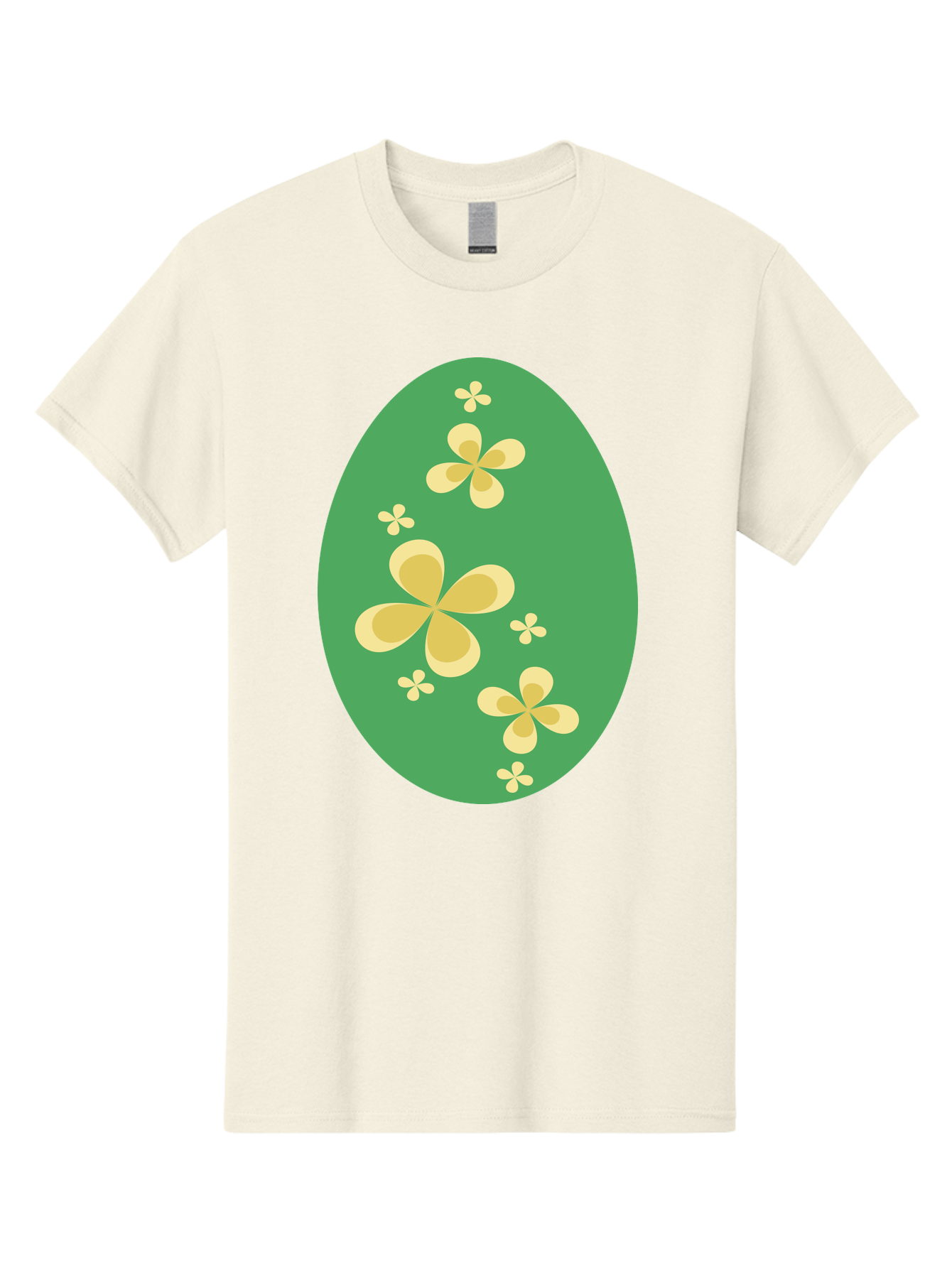 Easter-Egg-2 Men'S Graphic Tee, 100% Cotton, Comfortable Casual Summer Wear, Machine Washable, Easter Egg, Floral Pattern, Yellow Flowers, Oval Shape, Decorative Design, Spring Theme, Easter Decoration, Floral Motif, Pastel Colors Aac672 5