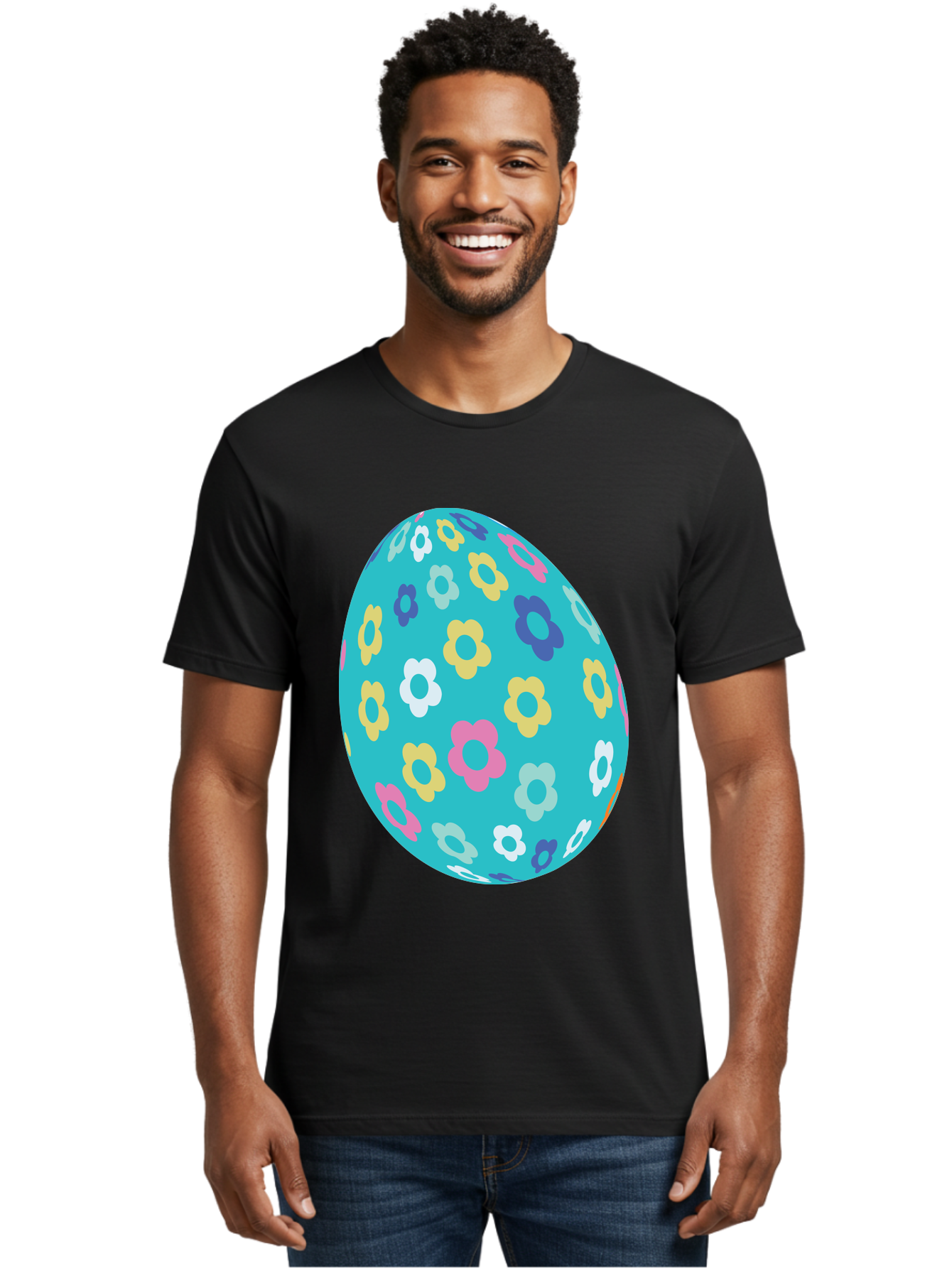 Easter-Egg-Flowers Men'S Graphic Tee, 100% Cotton, Comfortable Casual Summer Wear, Machine Washable, Easter Egg Decoration, Floral Pattern, Colorful Flowers, Pastel Colors, Spring Theme, Easter Celebration, Festive Design, Decorative Egg, Aac675 11