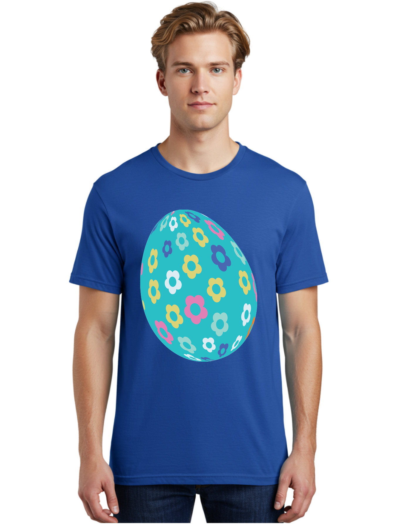 Easter-Egg-Flowers Men'S Graphic Tee, 100% Cotton, Comfortable Casual Summer Wear, Machine Washable, Easter Egg Decoration, Floral Pattern, Colorful Flowers, Pastel Colors, Spring Theme, Easter Celebration, Festive Design, Decorative Egg, Aac675 17