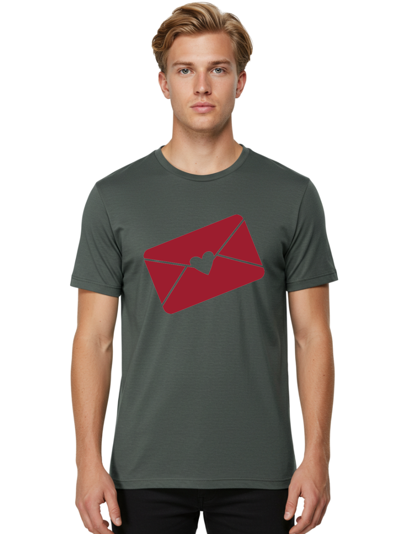 Envelope-With-Heart-1 Men'S Graphic Tee, 100% Cotton, Comfortable Casual Summer Wear, Machine Washable, Love Letter, Romantic Gesture, Heartfelt Message, Envelope Icon, Sealed With Love, Heartfelt Symbol, Affectionate Gesture, Loving Note Aac688 8