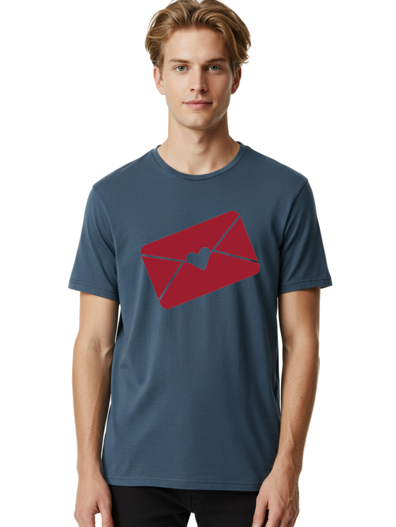 Envelope-With-Heart-1 Men'S Graphic Tee, 100% Cotton, Comfortable Casual Summer Wear, Machine Washable, Love Letter, Romantic Gesture, Heartfelt Message, Envelope Icon, Sealed With Love, Heartfelt Symbol, Affectionate Gesture, Loving Note Aac688 2
