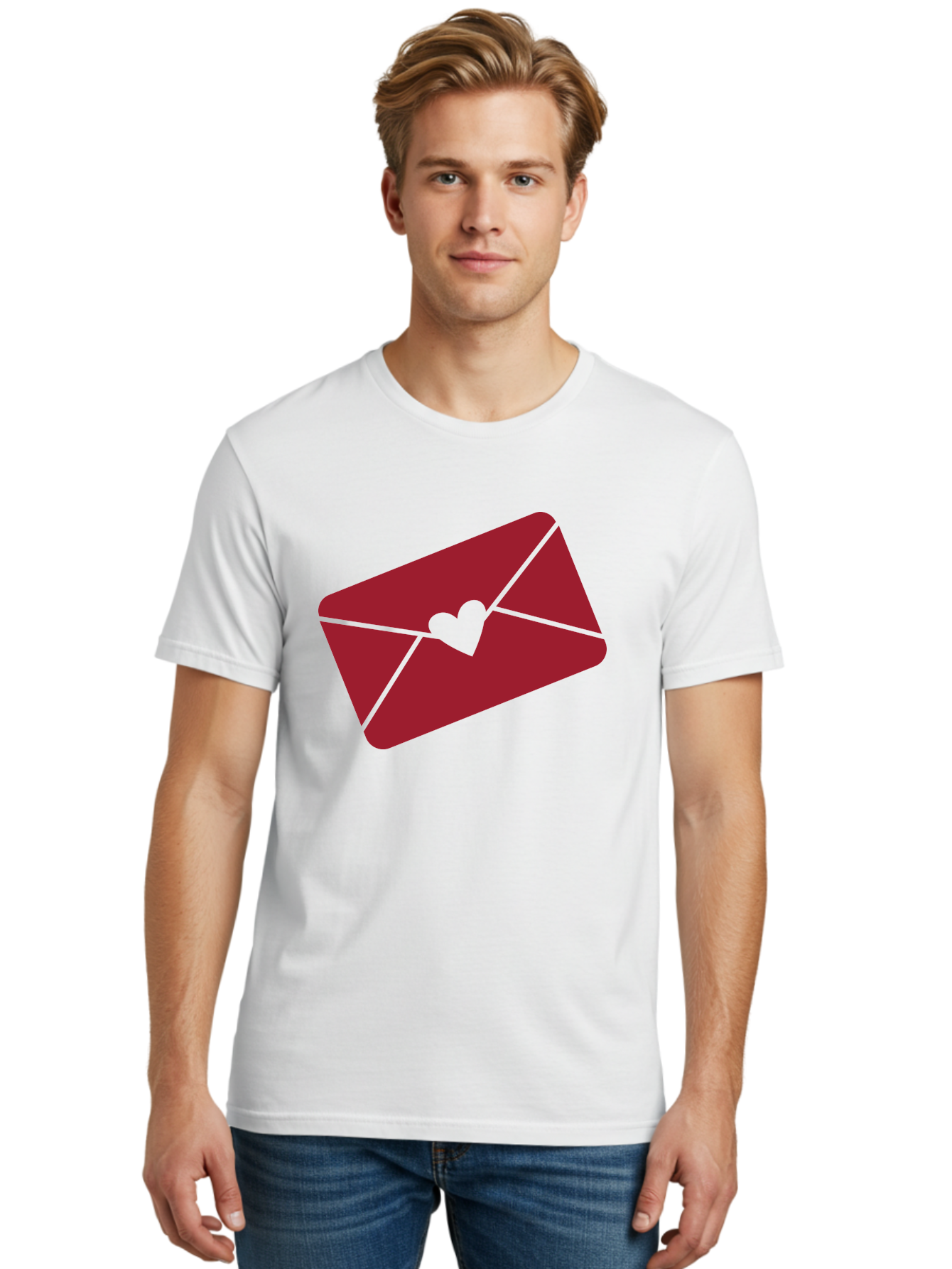 Envelope-With-Heart-1 Men'S Graphic Tee, 100% Cotton, Comfortable Casual Summer Wear, Machine Washable, Love Letter, Romantic Gesture, Heartfelt Message, Envelope Icon, Sealed With Love, Heartfelt Symbol, Affectionate Gesture, Loving Note Aac688 24