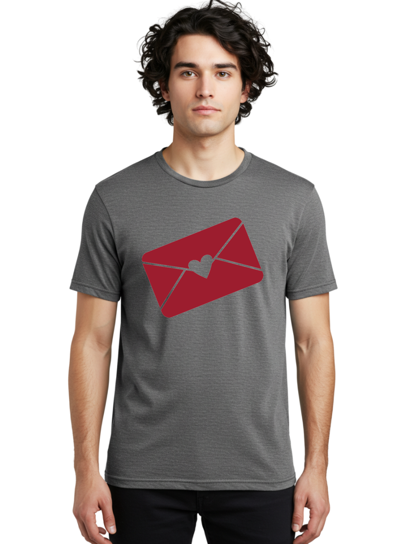 Envelope-With-Heart Men'S Graphic Tee, 100% Cotton, Comfortable Casual Summer Wear, Machine Washable, Love Letter, Romantic Gesture, Valentines Day Card, Heart Symbol, Sealed Envelope, Affectionate Message, Digital Illustration, Aac689 6