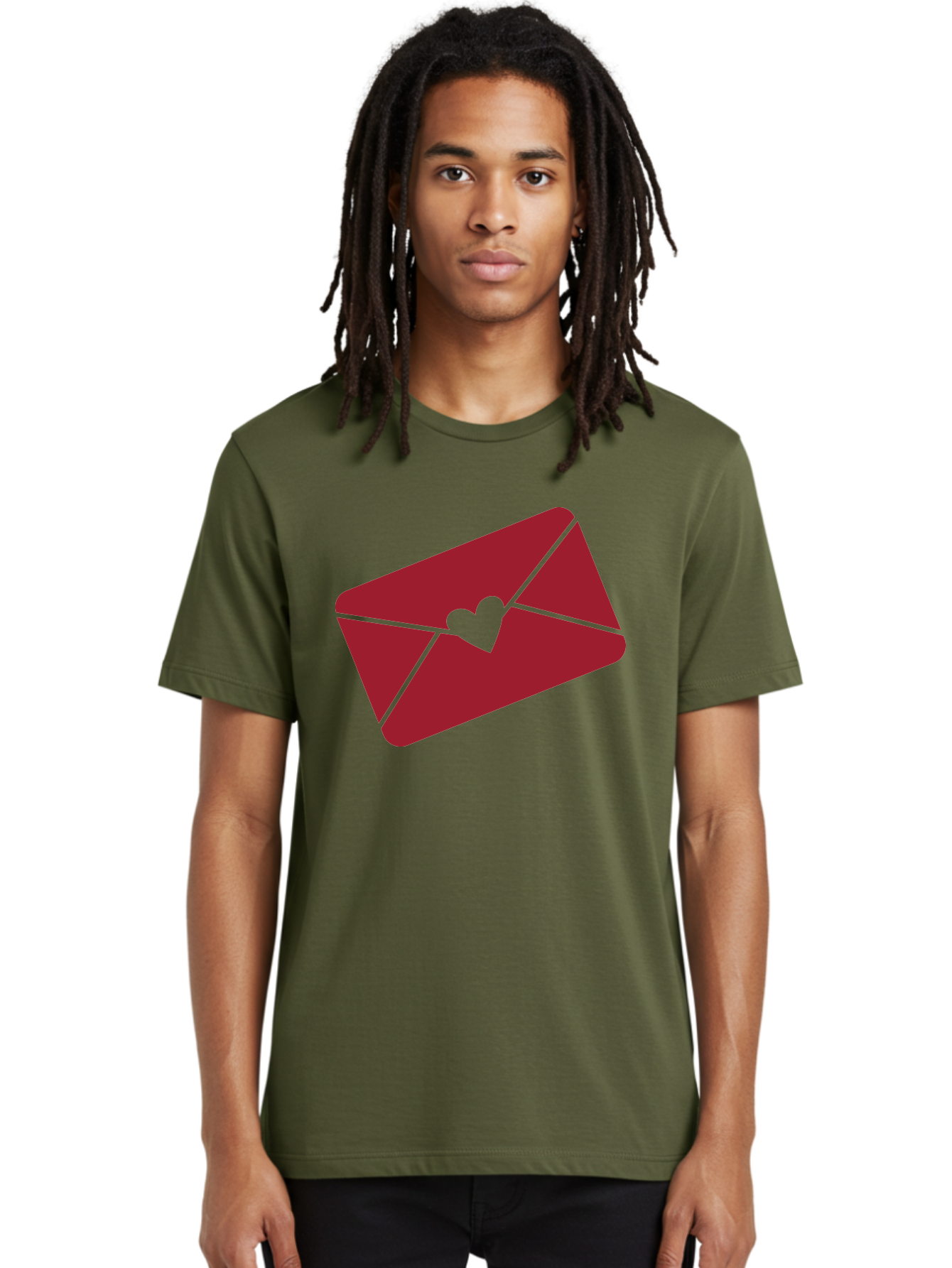 Envelope-With-Heart Men'S Graphic Tee, 100% Cotton, Comfortable Casual Summer Wear, Machine Washable, Love Letter, Romantic Gesture, Valentines Day Card, Heart Symbol, Sealed Envelope, Affectionate Message, Digital Illustration, Aac689 24