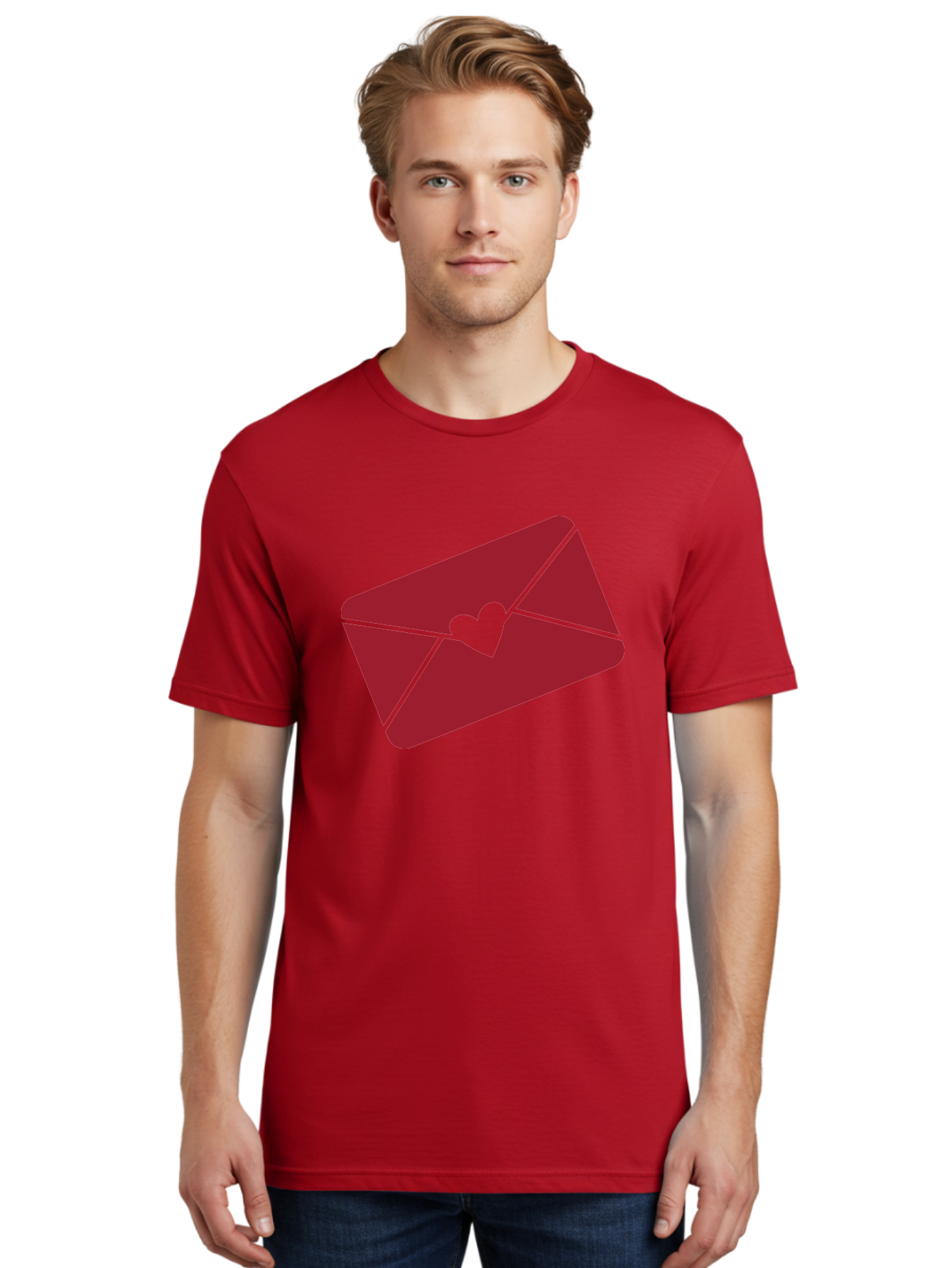 Envelope-With-Heart Men'S Graphic Tee, 100% Cotton, Comfortable Casual Summer Wear, Machine Washable, Love Letter, Romantic Gesture, Valentines Day Card, Heart Symbol, Sealed Envelope, Affectionate Message, Digital Illustration, Aac689 4